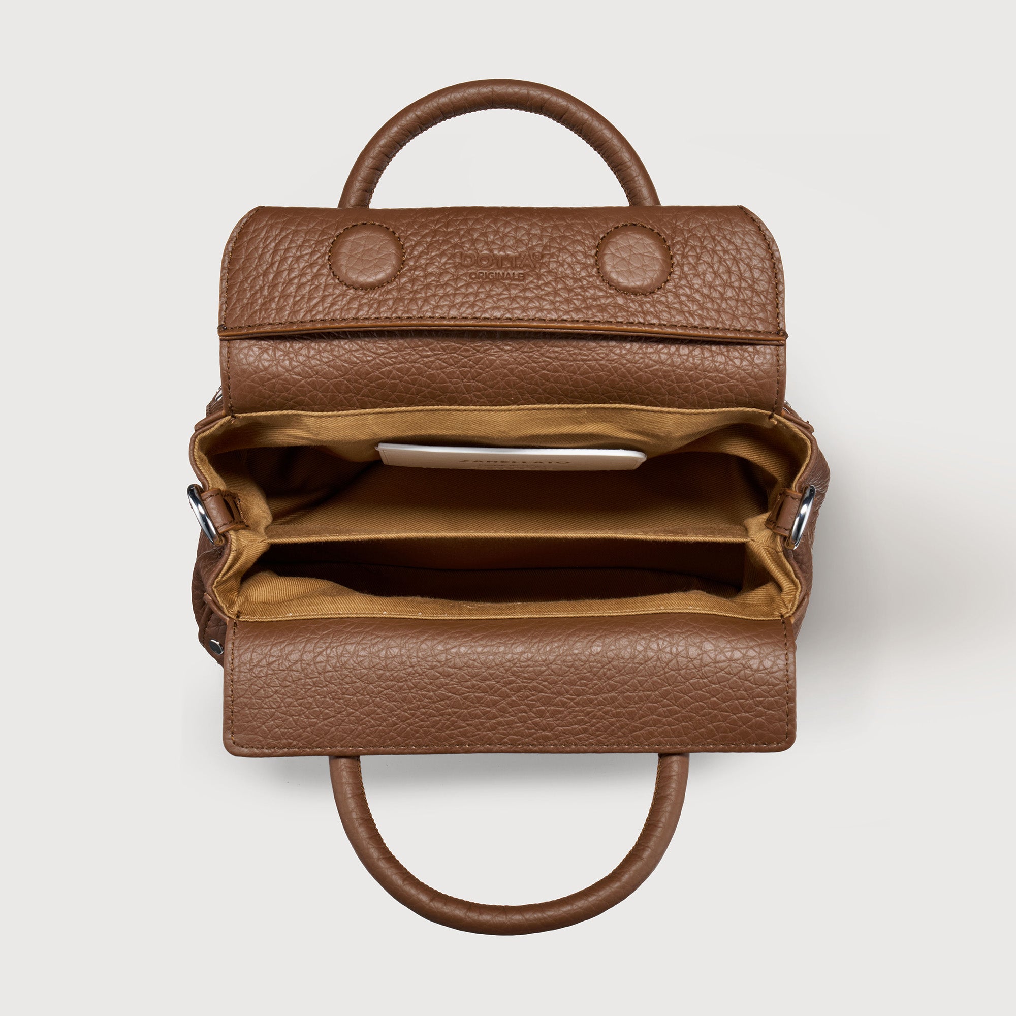 Zanellato Dotta® Baby borsa marrone in pelle martellata