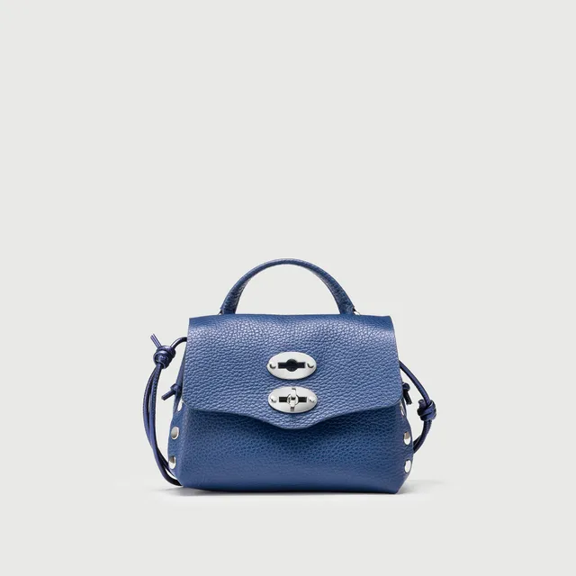 Zanellato Postina® SBABY borsa blu More di Rovo in pelle laminata