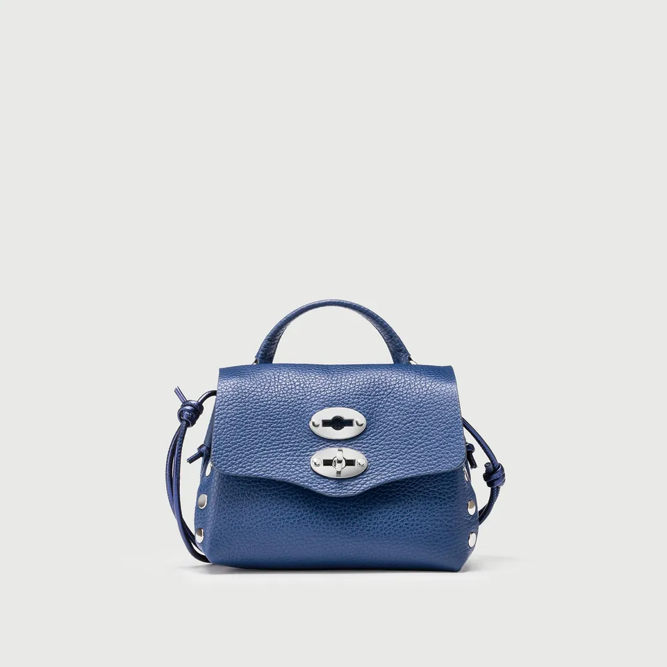 Zanellato Postina® SBABY borsa blu More di Rovo in pelle laminata
