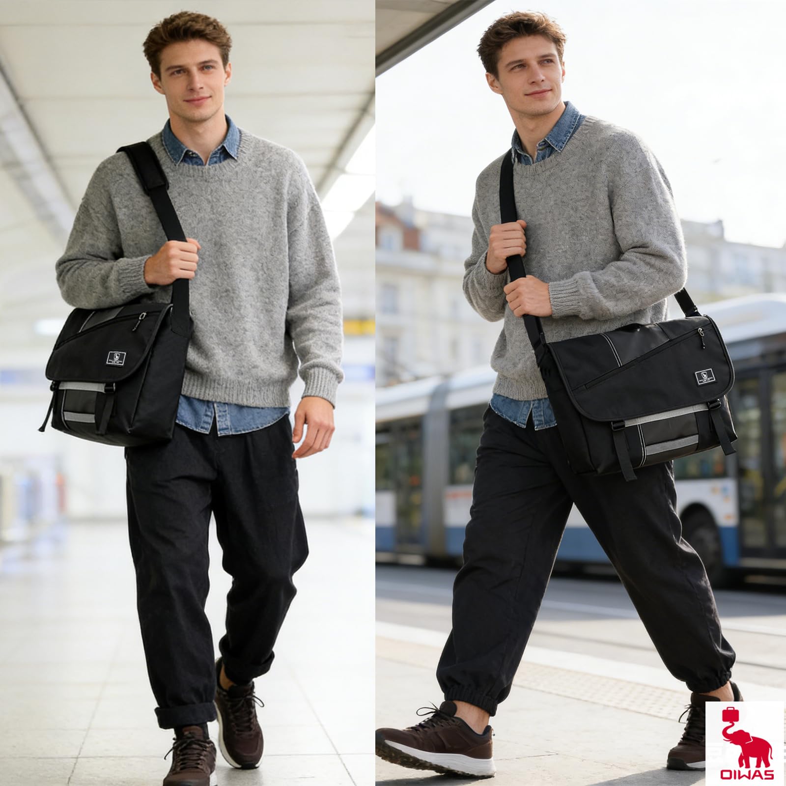 OIWAS Messenger Bags Borsa messenger laptop 15,6 pollici