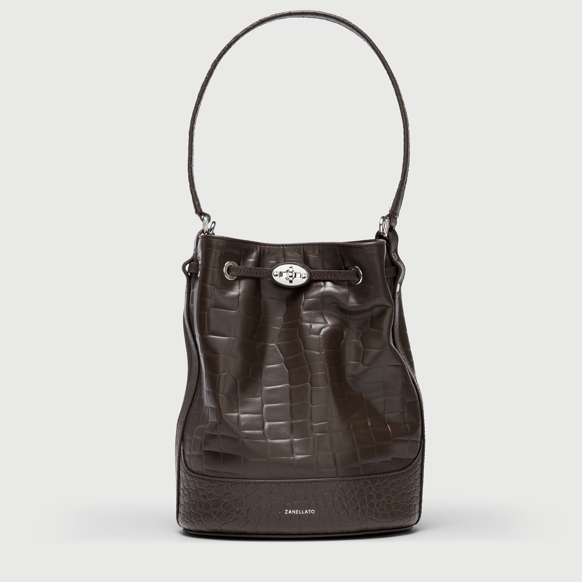 Zanellato Mondà® S borsa Brown Espresso in pelle stampata