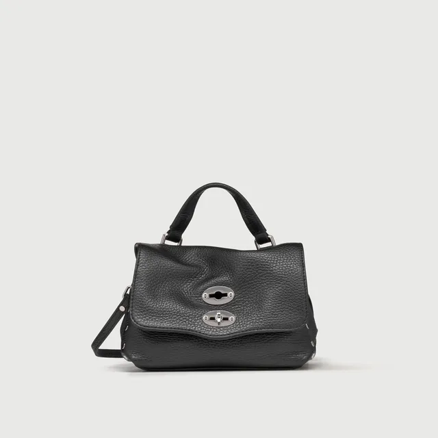 Zanellato Postina® Baby in Black Nero borsa in pelle martellata