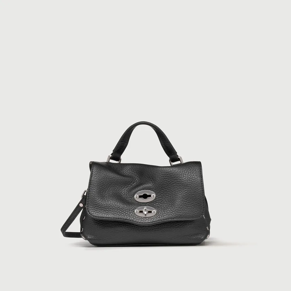 Zanellato Postina® Baby in Black Nero borsa in pelle martellata