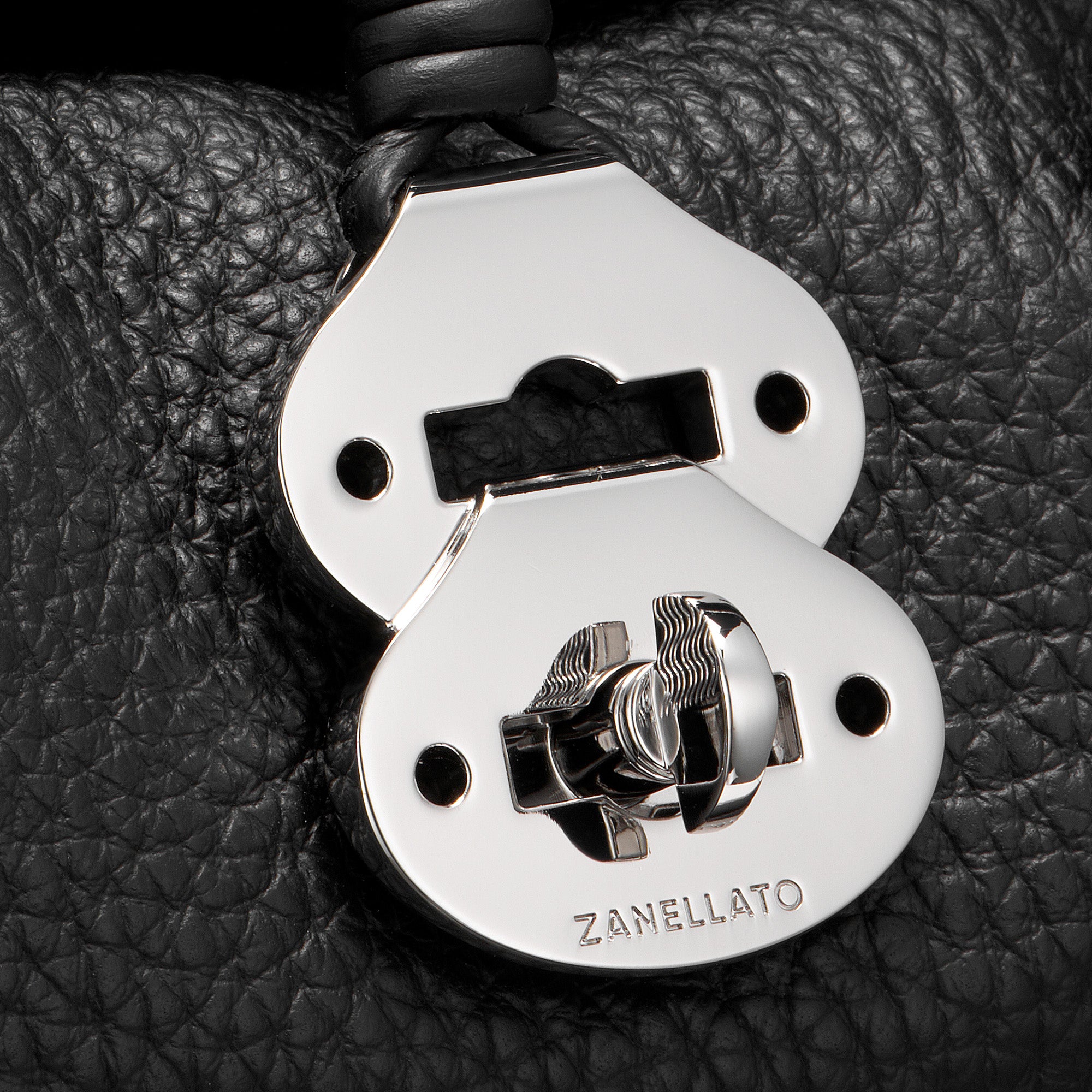 Zanellato Dotta® Baby borsa a mano nera pelle martellata