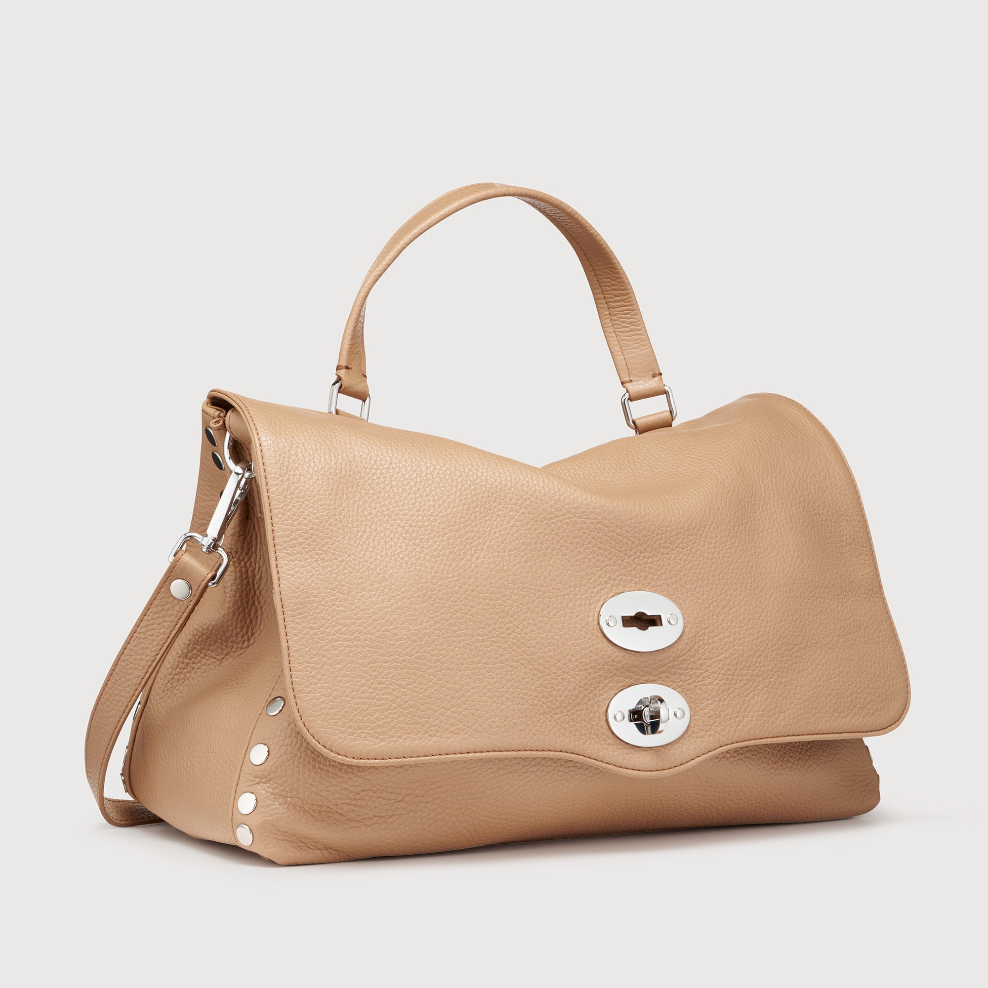 Zanellato Postina® M borsa marrone Cantucci in pelle martellata