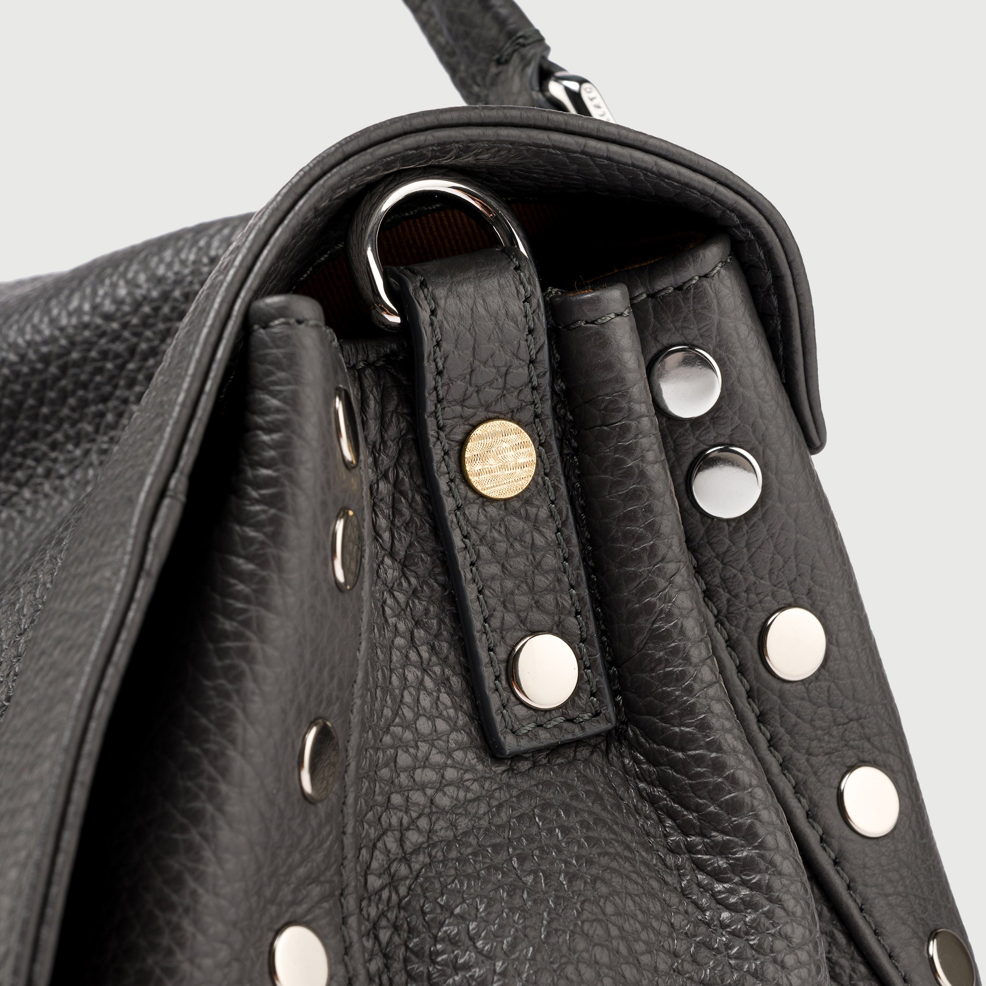 Zanellato Postina® S borsa grigio vulcano in pelle martellata