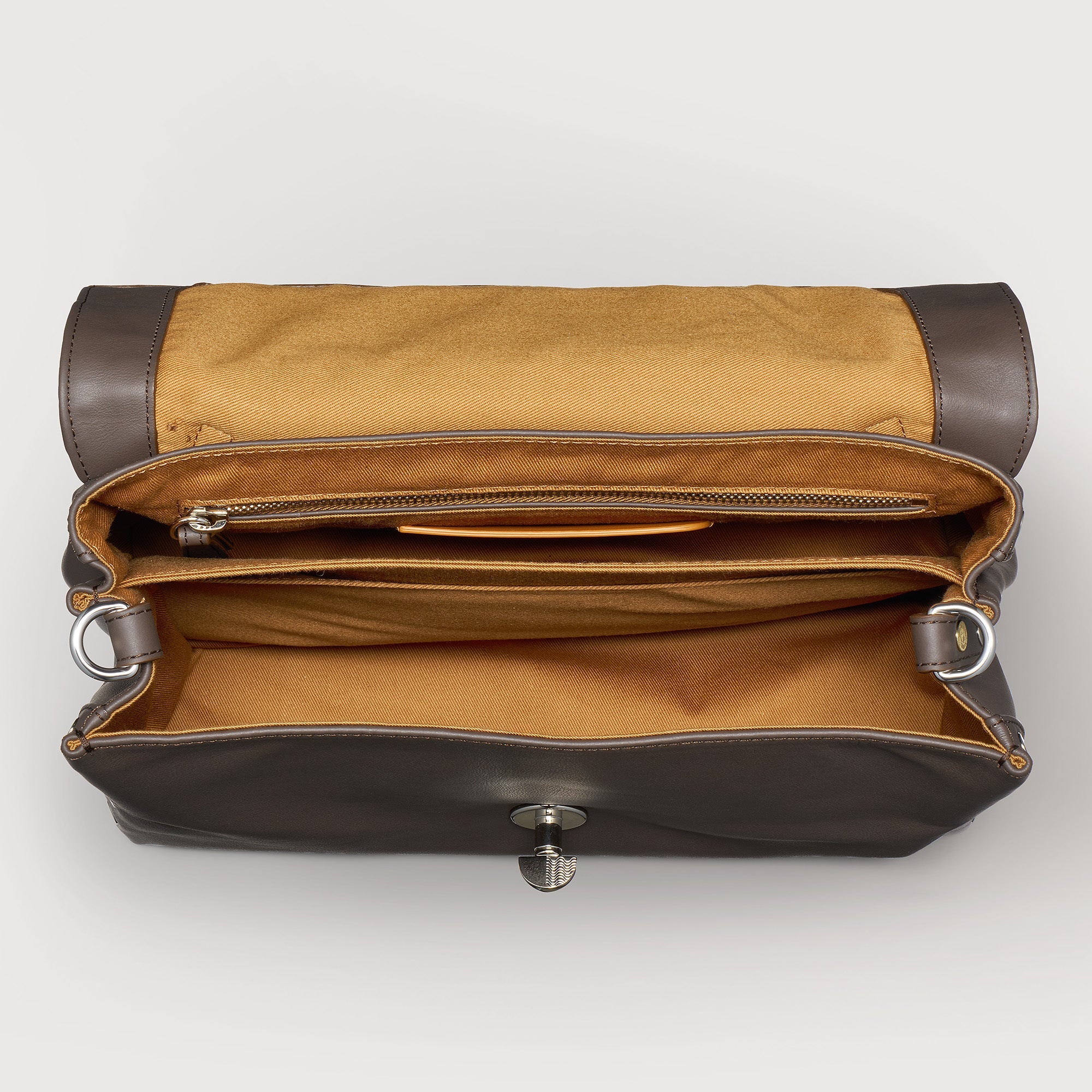 Zanellato Postina® S borsa Brown Gianduiotto in pelle liscia
