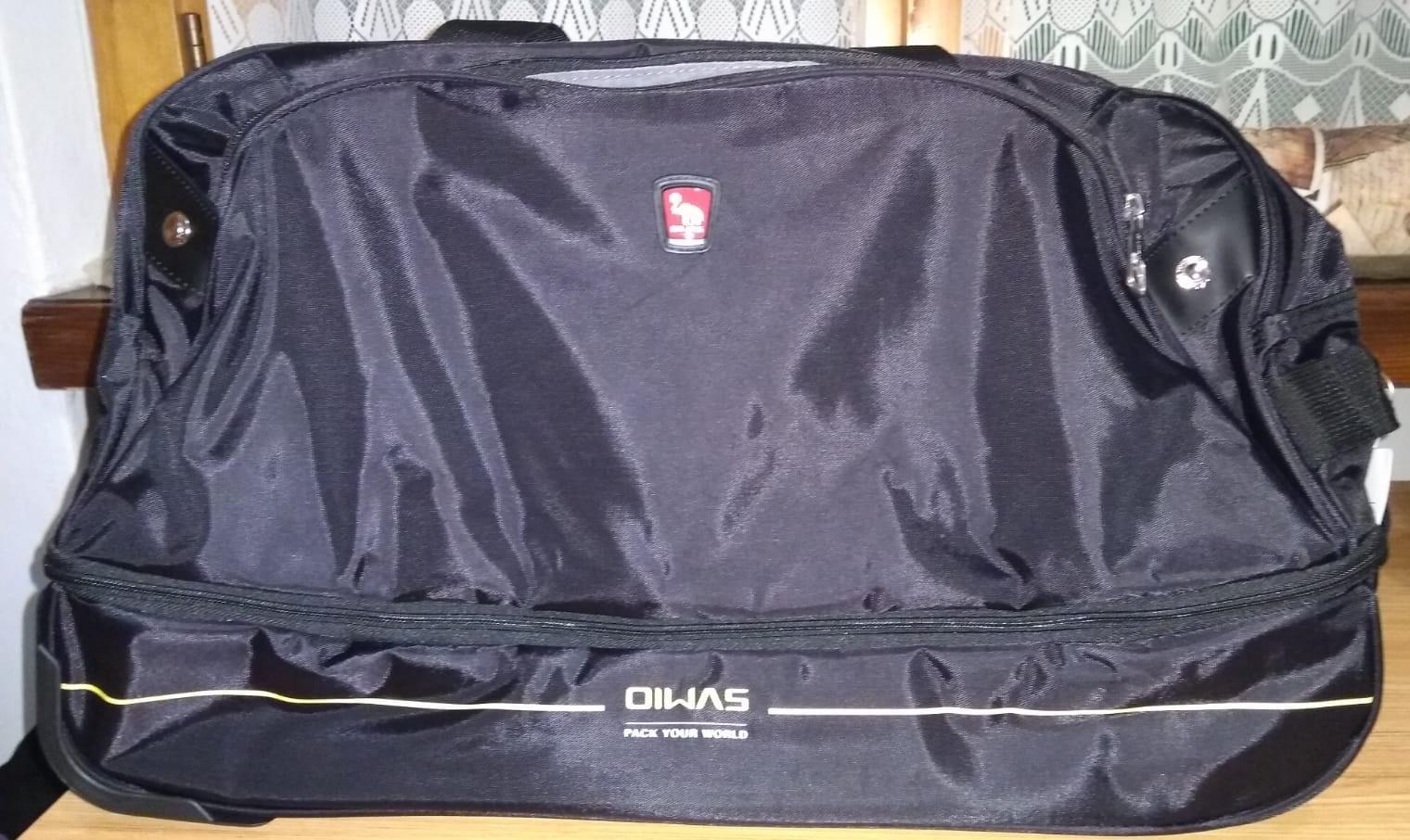 OIWAS Duffel Bags Borsone da viaggio con ruote nero 45-55 L espandibile