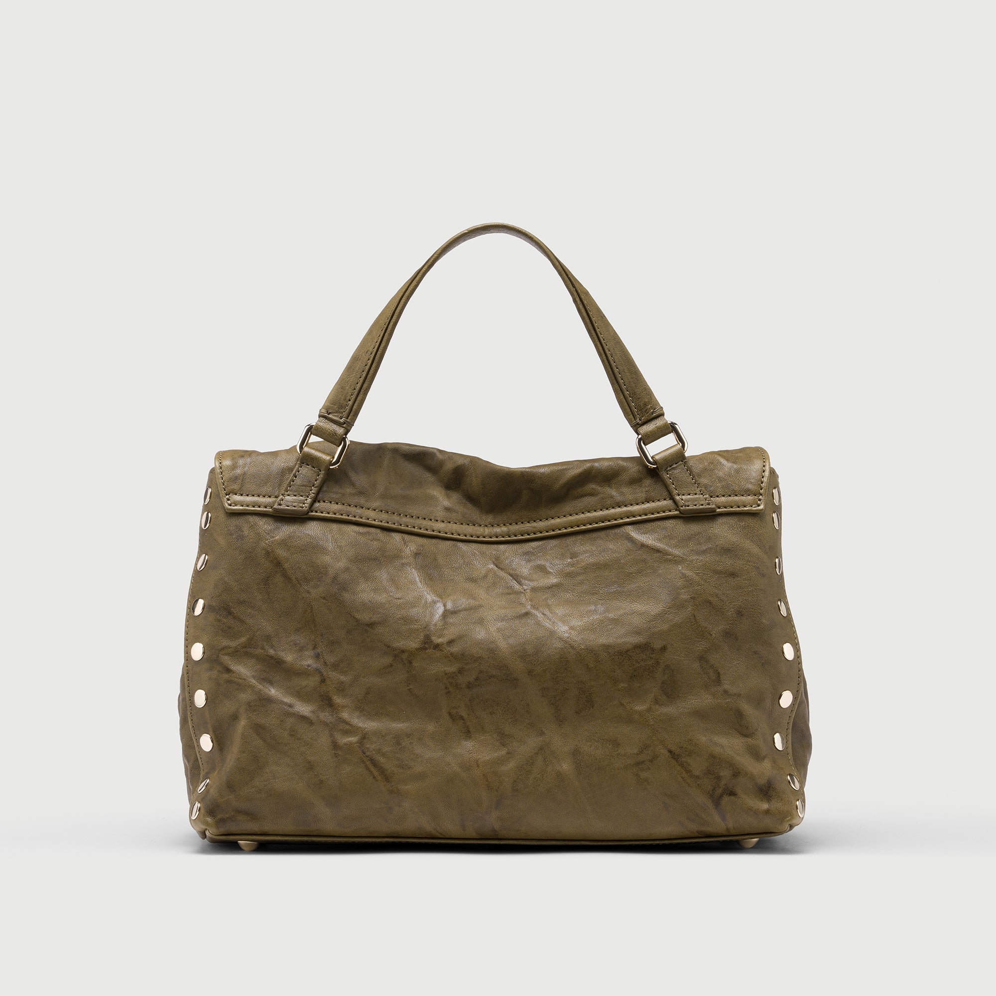 Zanellato Postina® S borsa verde Oliva Giarraffa pelle stropicciata