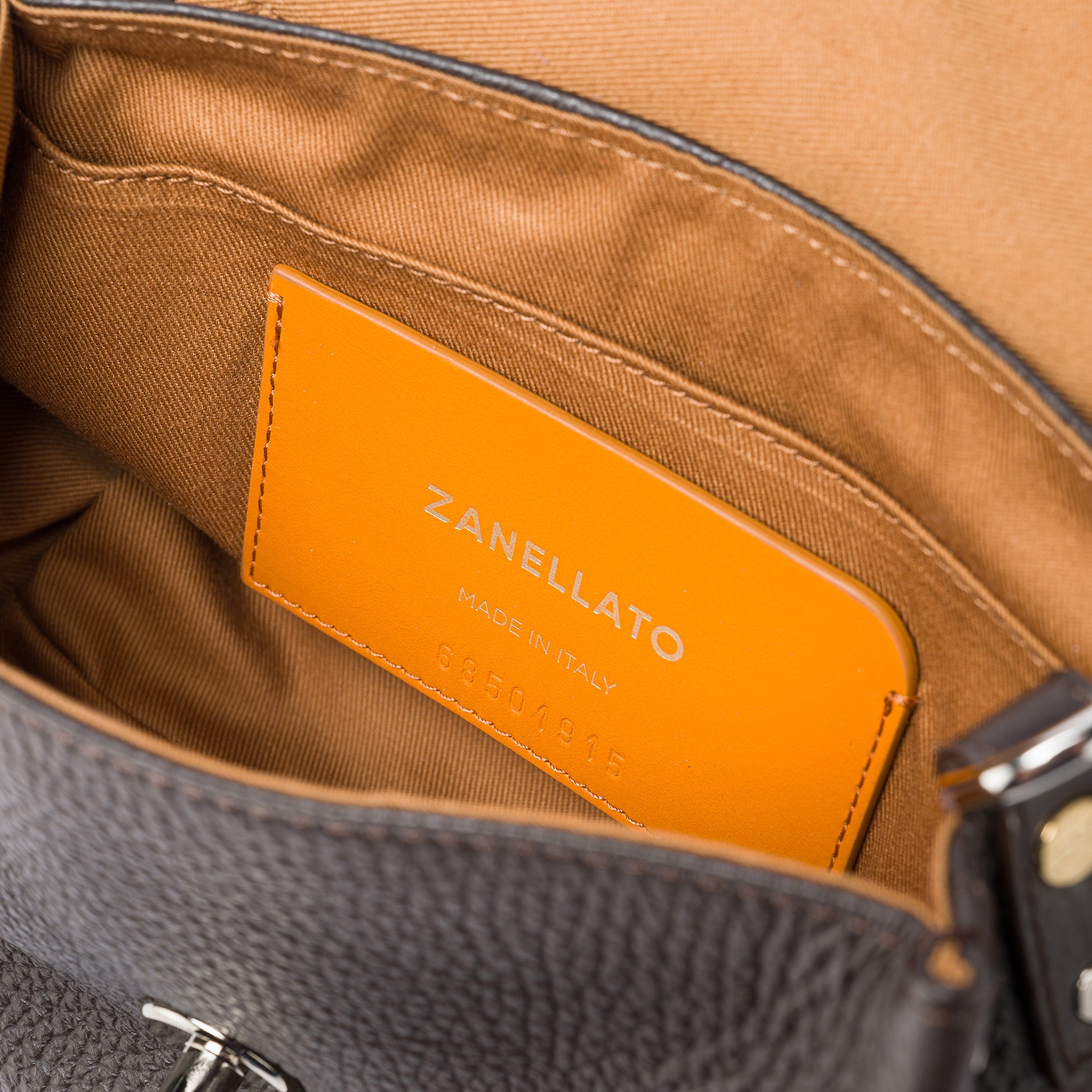 Zanellato Postina® Baby borsa marrone pelle martellata idrorepellente