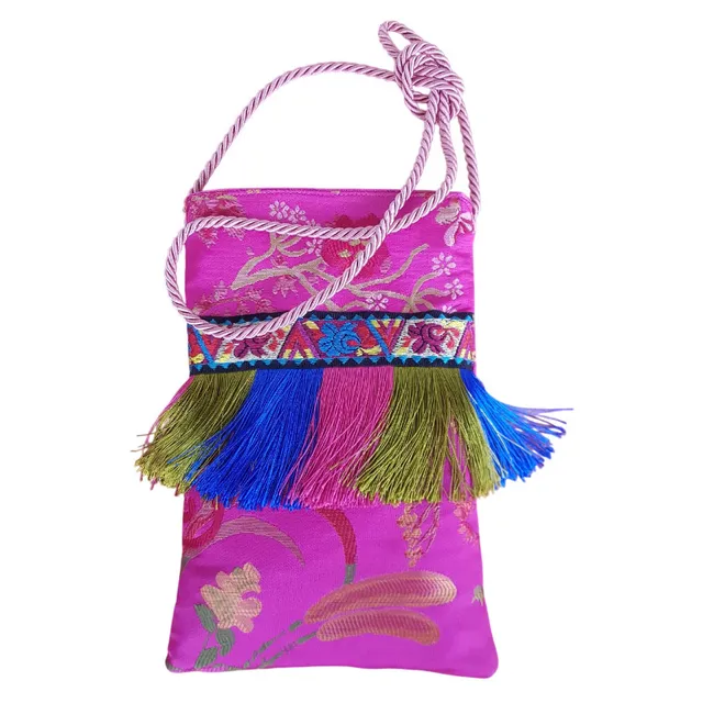 Borseggi Tibetane – le tracolla Tibetana frange 06 borsa a tracolla