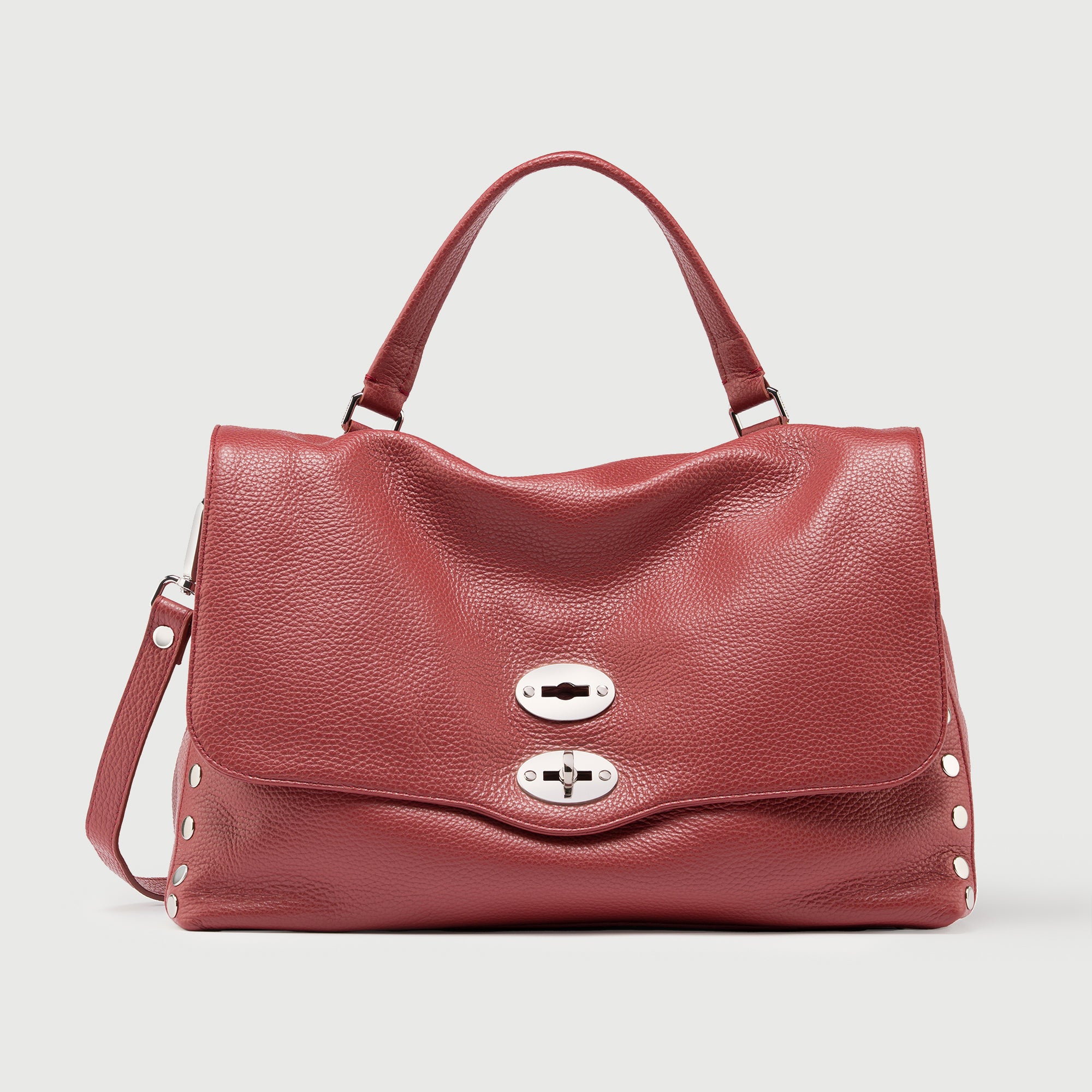 Zanellato Postina® M borsa a tracolla rosso Radicchio di Treviso in pelle martellata