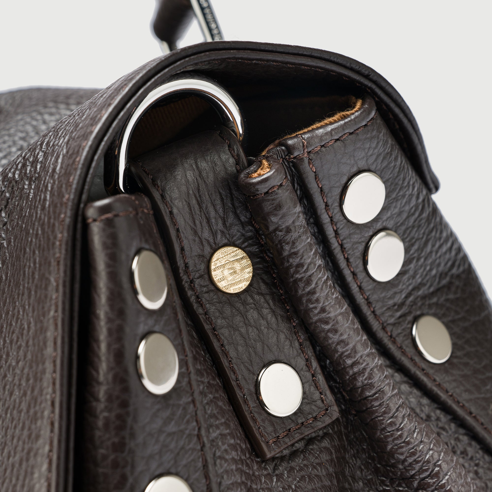 Zanellato Postina® M borsa a mano e tracolla marrone Dolce Amaro pelle martellata