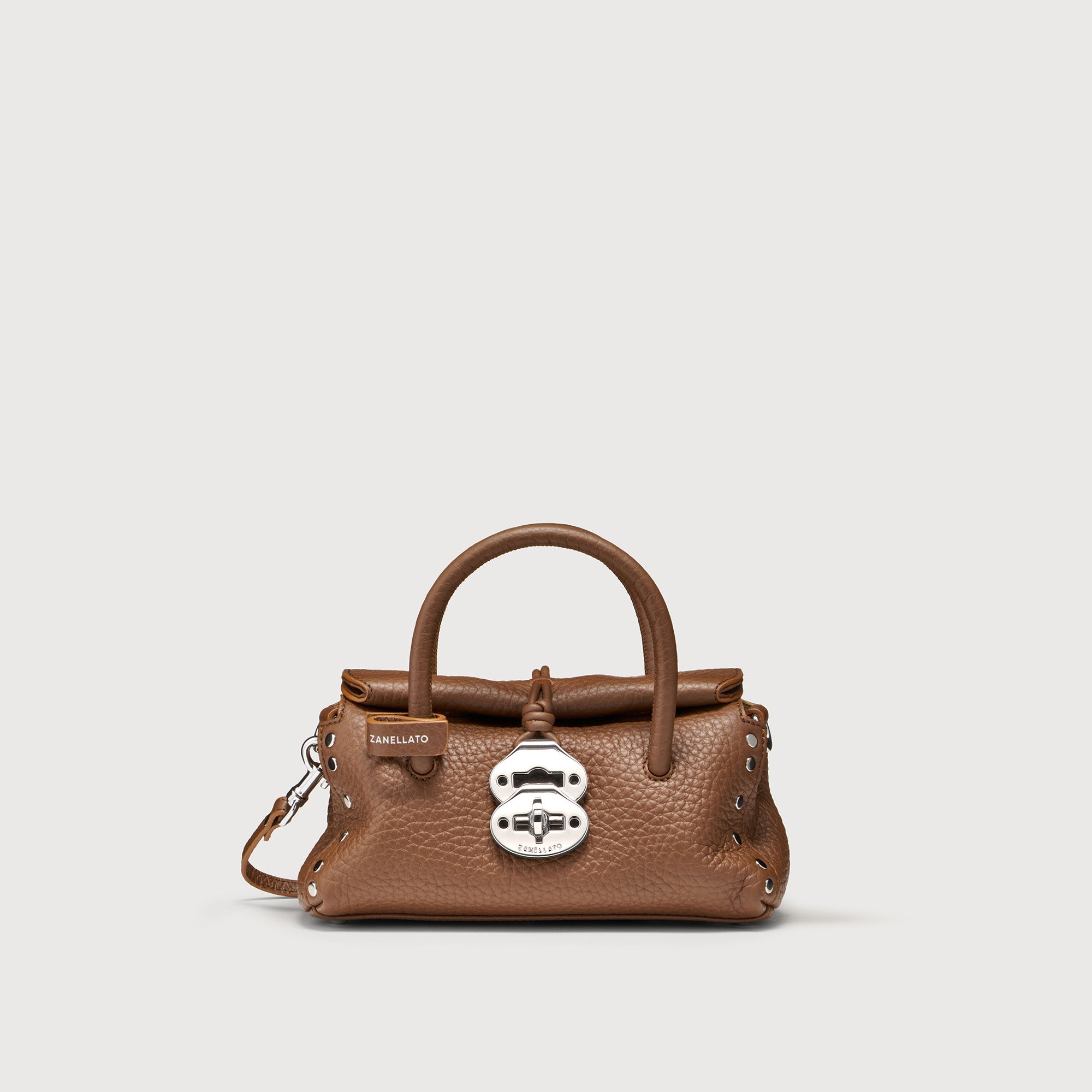 Zanellato Dotta® Baby borsa marrone in pelle martellata