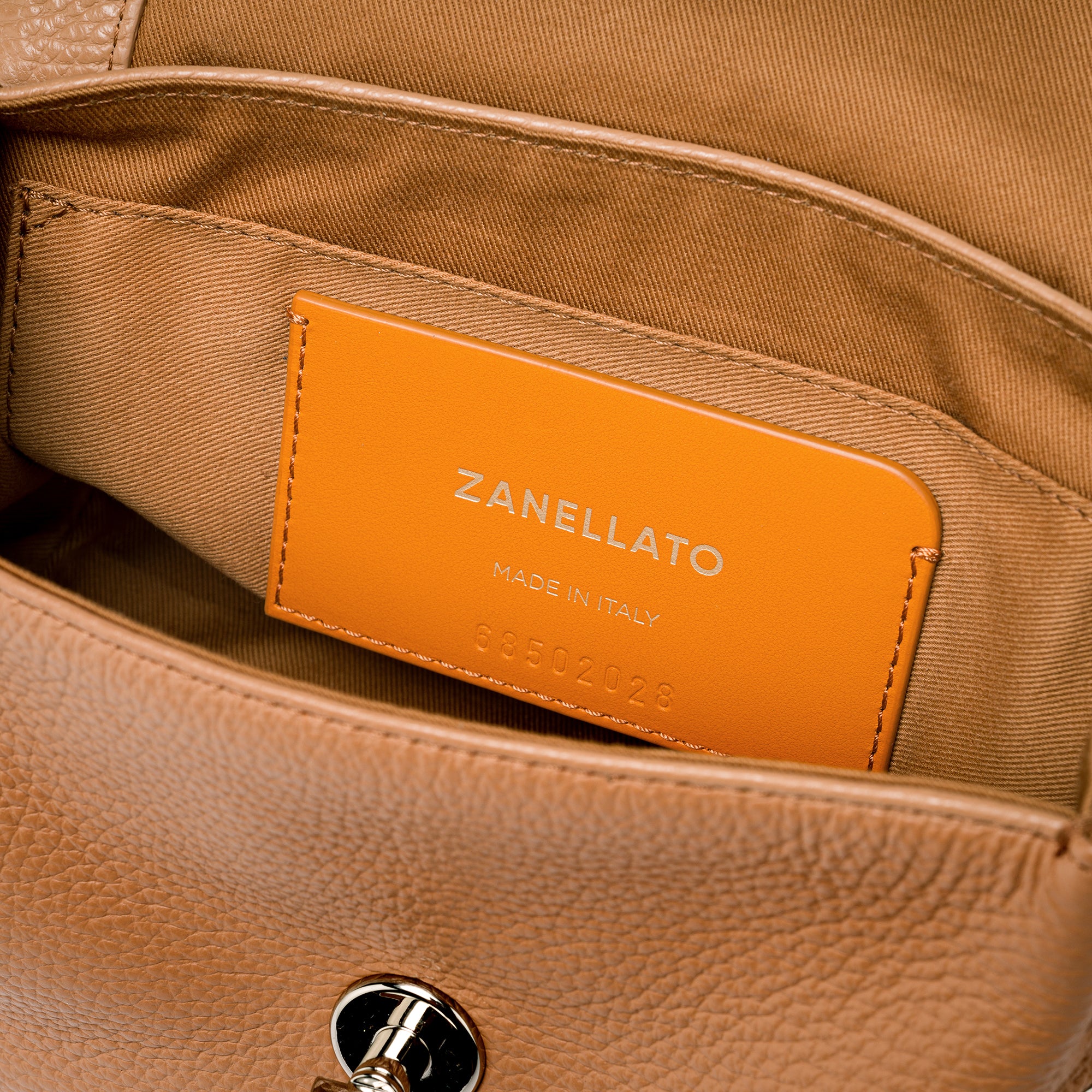 Zanellato Postina® S Baby borsa marrone pelle martellata