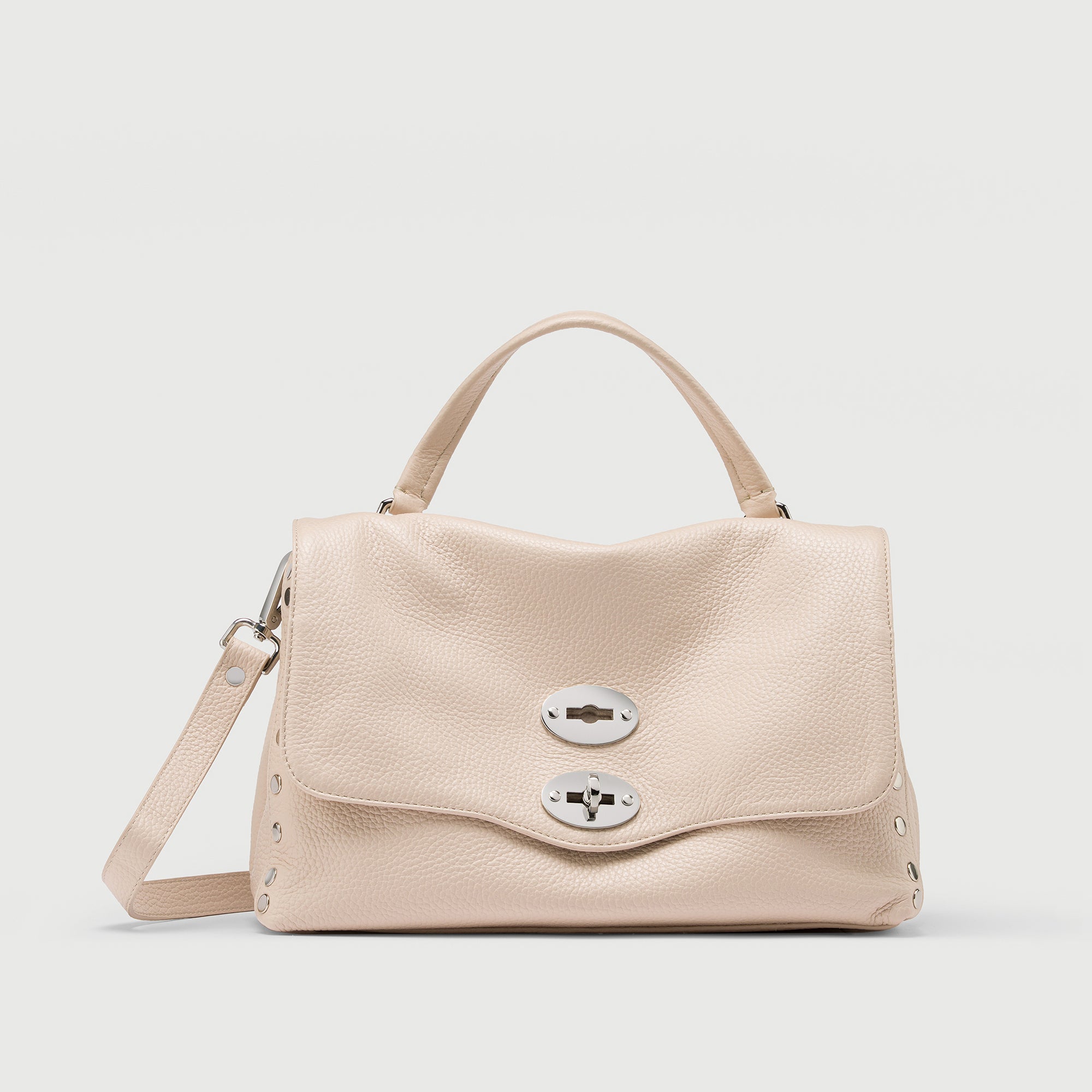 Zanellato Postina® S borsa bianca Carnaroli pelle martellata