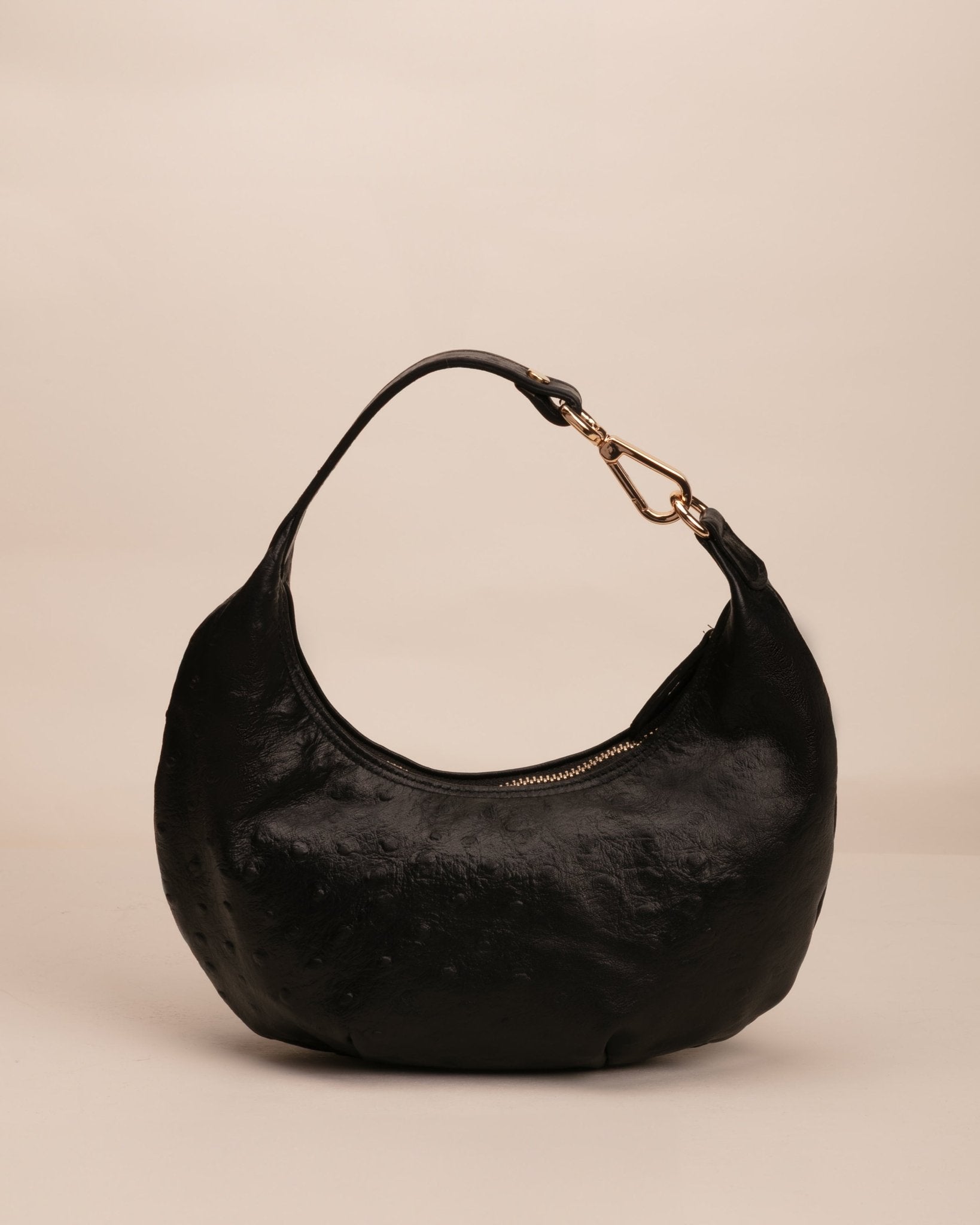 Marks&Angels Borse a Spalla Mini Vicky Rhea nero borsa effetto struzzo
