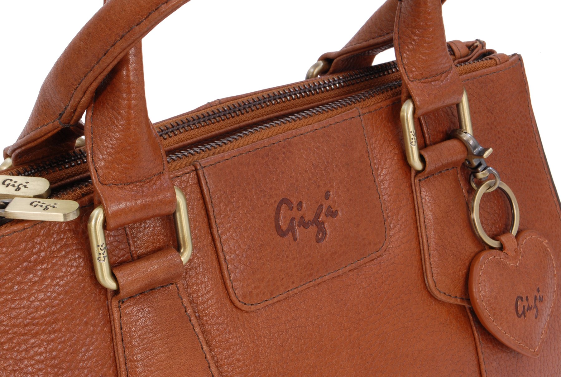 Gigi Giovanna Collection 9046G borsa tote in pelle media espandibile