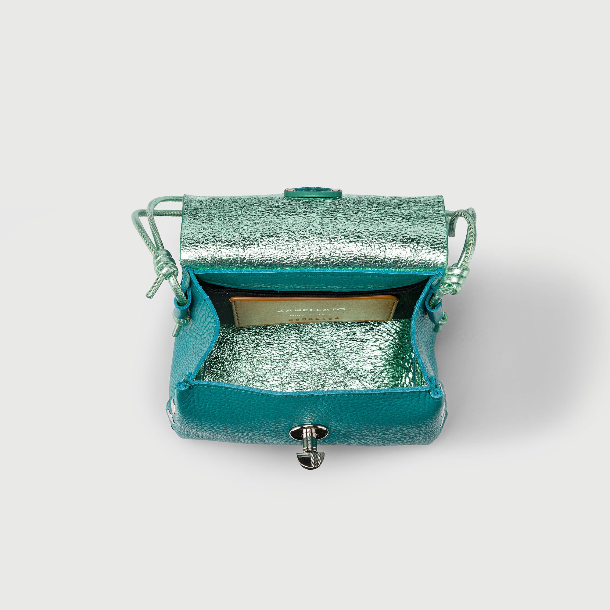 Zanellato Postina® SBABY borsa verde Pesto Genovese in pelle laminata