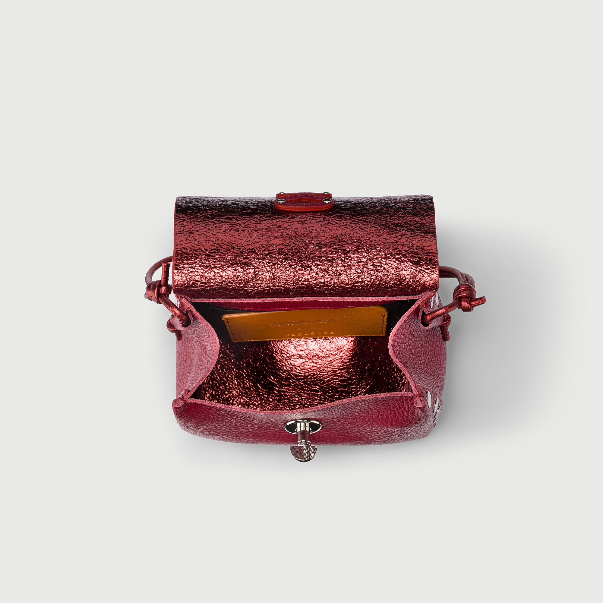 Zanellato Postina® SBABY borsa a mano e tracolla rossa laminata