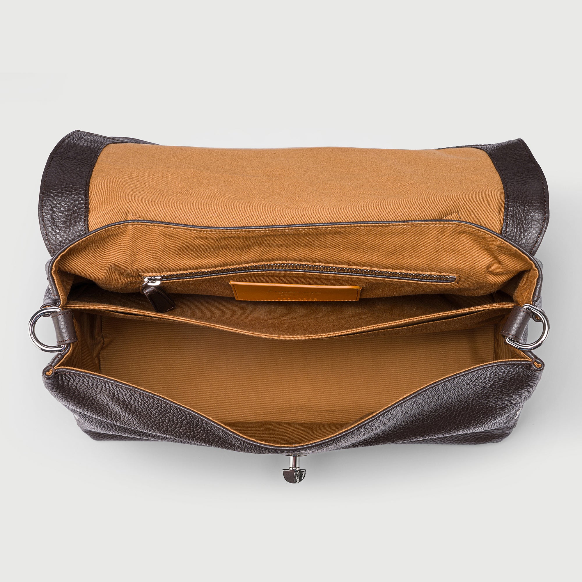 Zanellato Postina® M borsa a mano e tracolla marrone Dolce Amaro pelle martellata