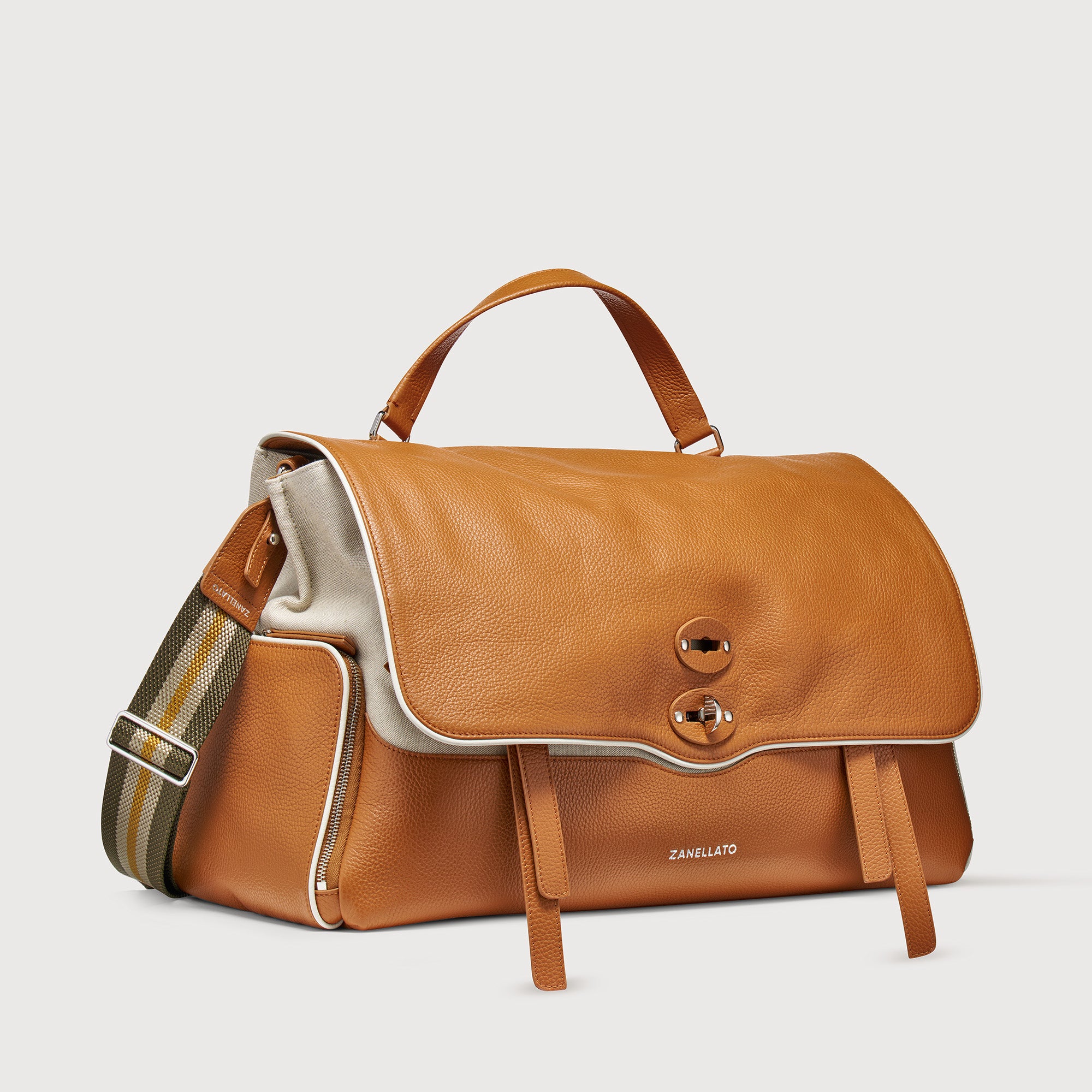 Zanellato Racquet Club EXTRA LARGE POSTINA borsa XL in pelle martellata