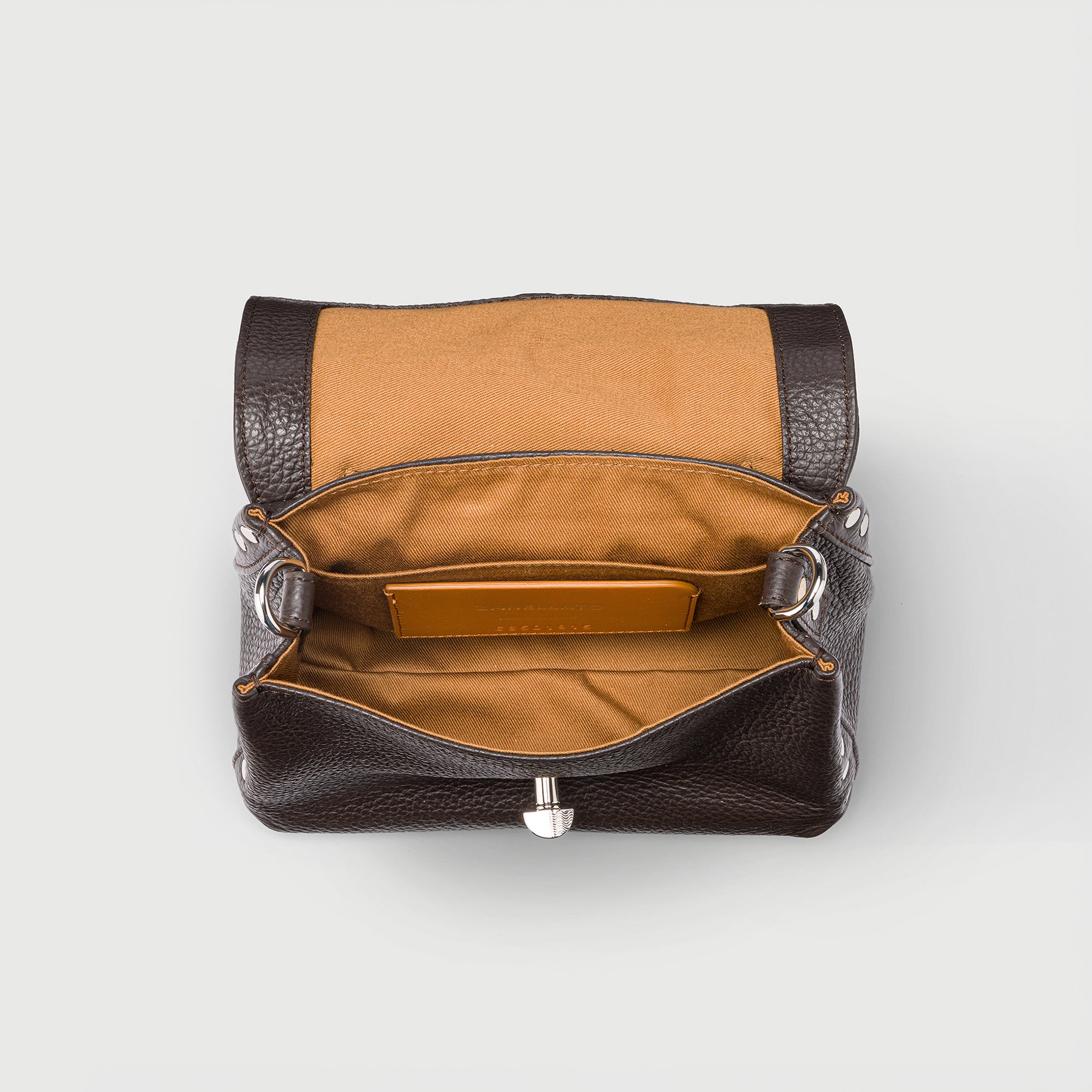 Zanellato Postina® Baby borsa marrone pelle martellata idrorepellente