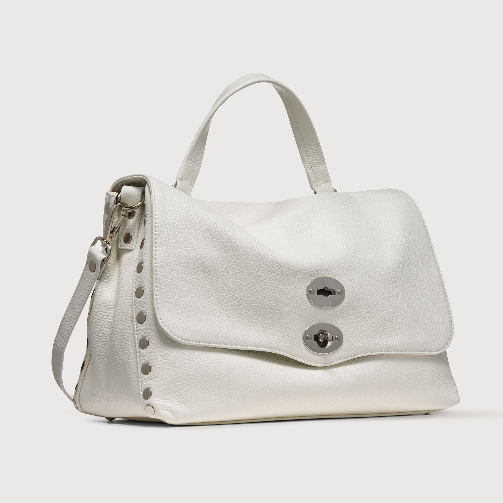 Zanellato Postina® M borsa Bianco Latte in pelle martellata