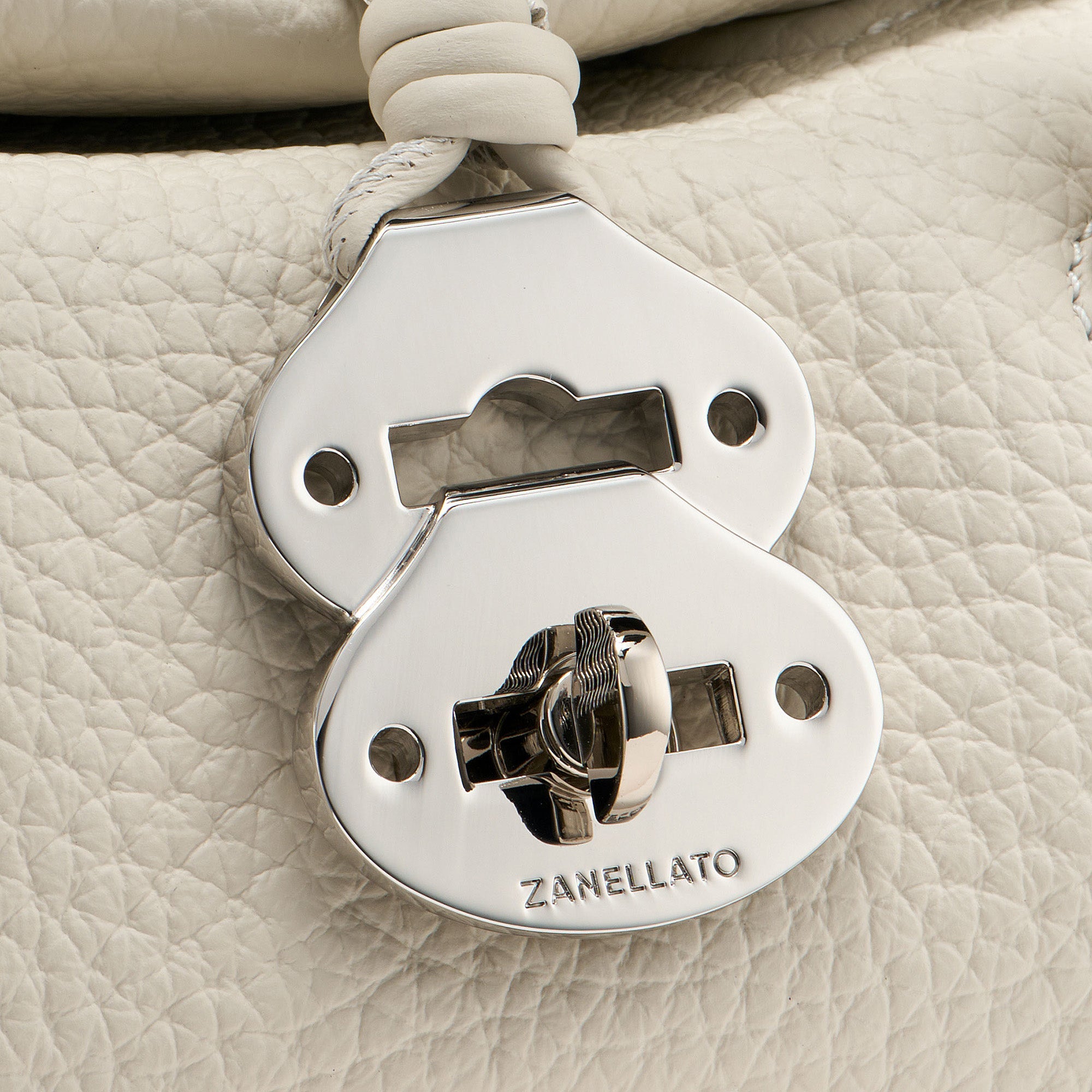 Zanellato Dotta® Baby in White D'Alba borsa in pelle martellata