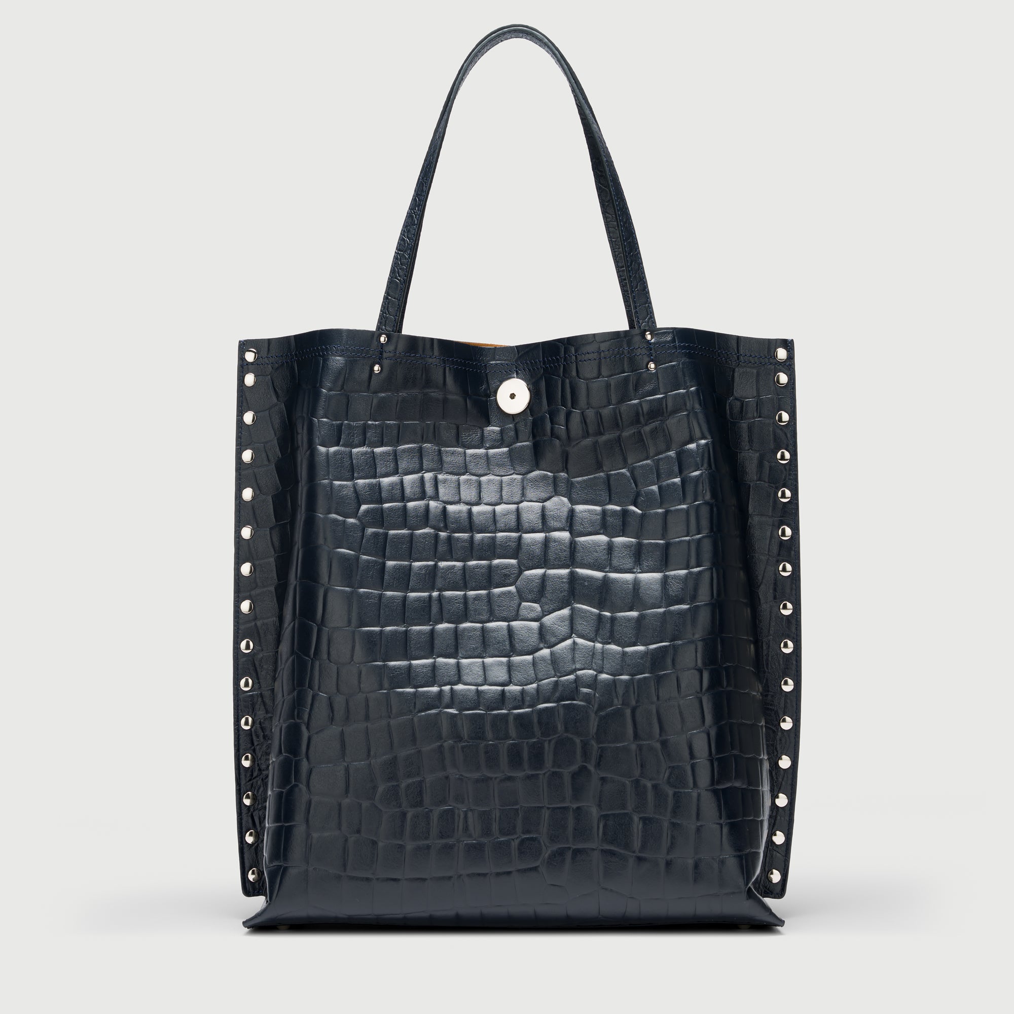 Zanellato A' Spasso® M borsa tote blu Orione in pelle stampata