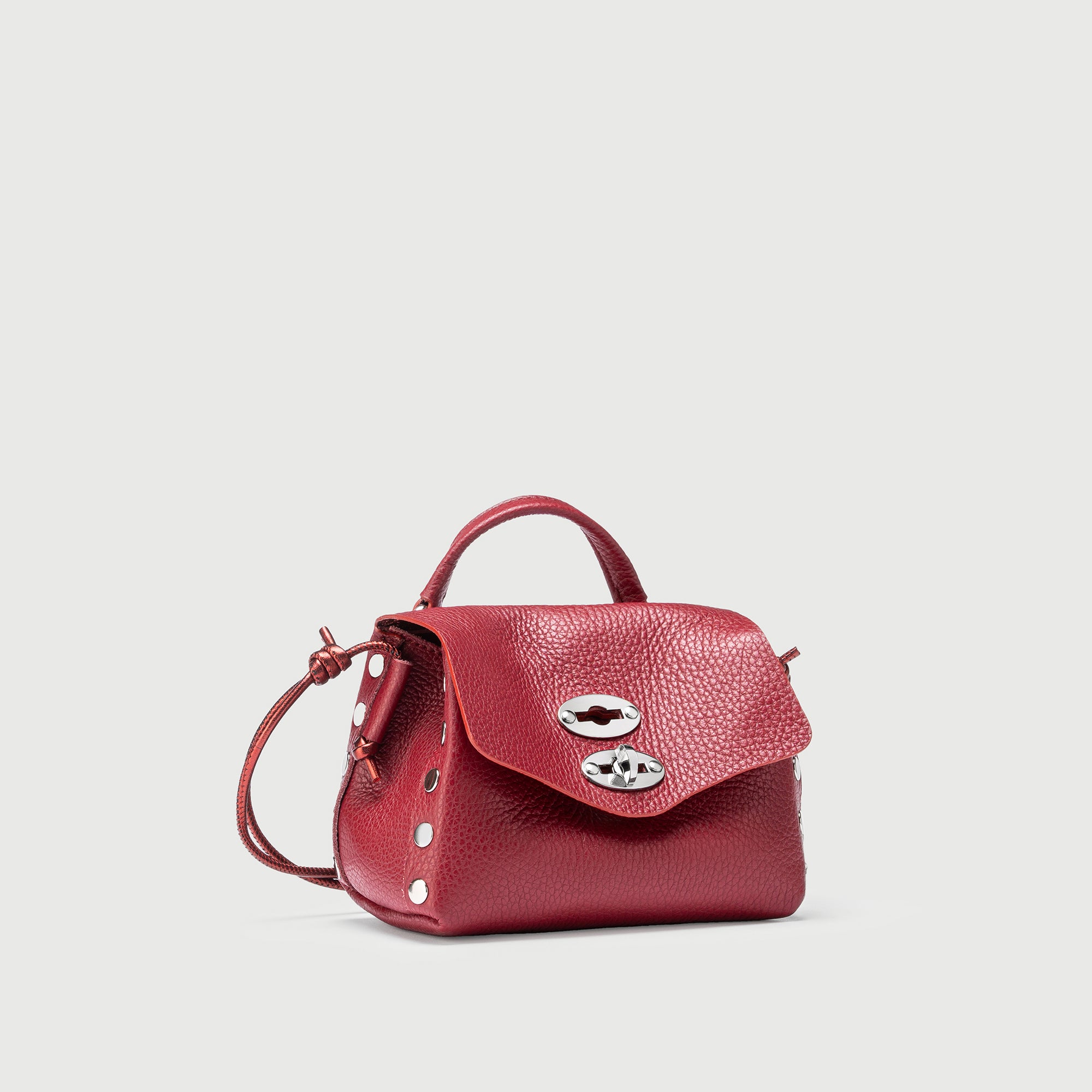 Zanellato Postina® SBABY borsa a mano e tracolla rossa laminata