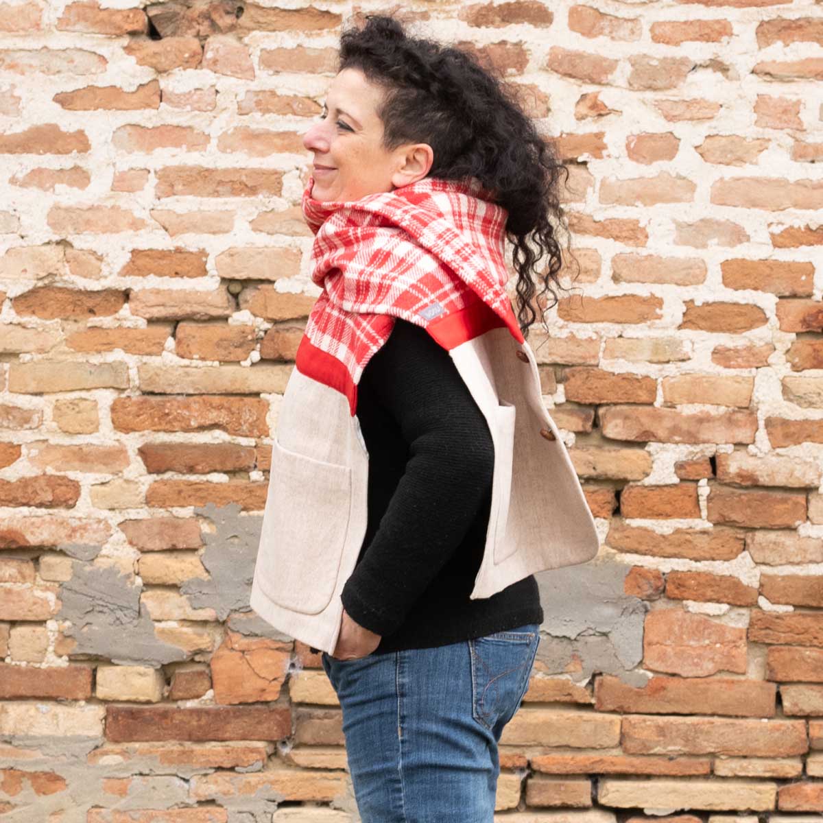 Ricicli Design Accessori Stola Jacket n°04 stola giacca tartan in lana