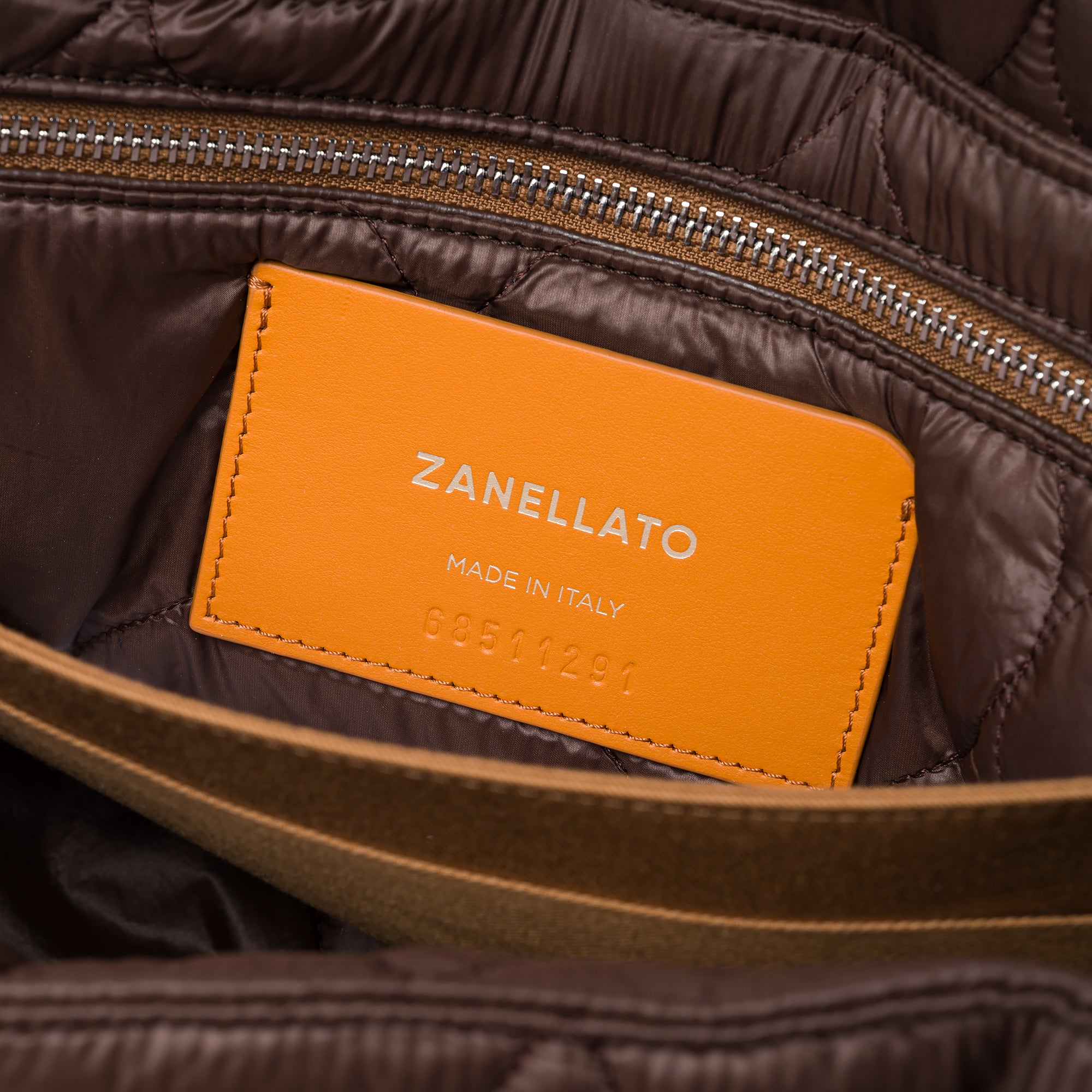 Zanellato Postina® M borsa marrone nylon imbottito