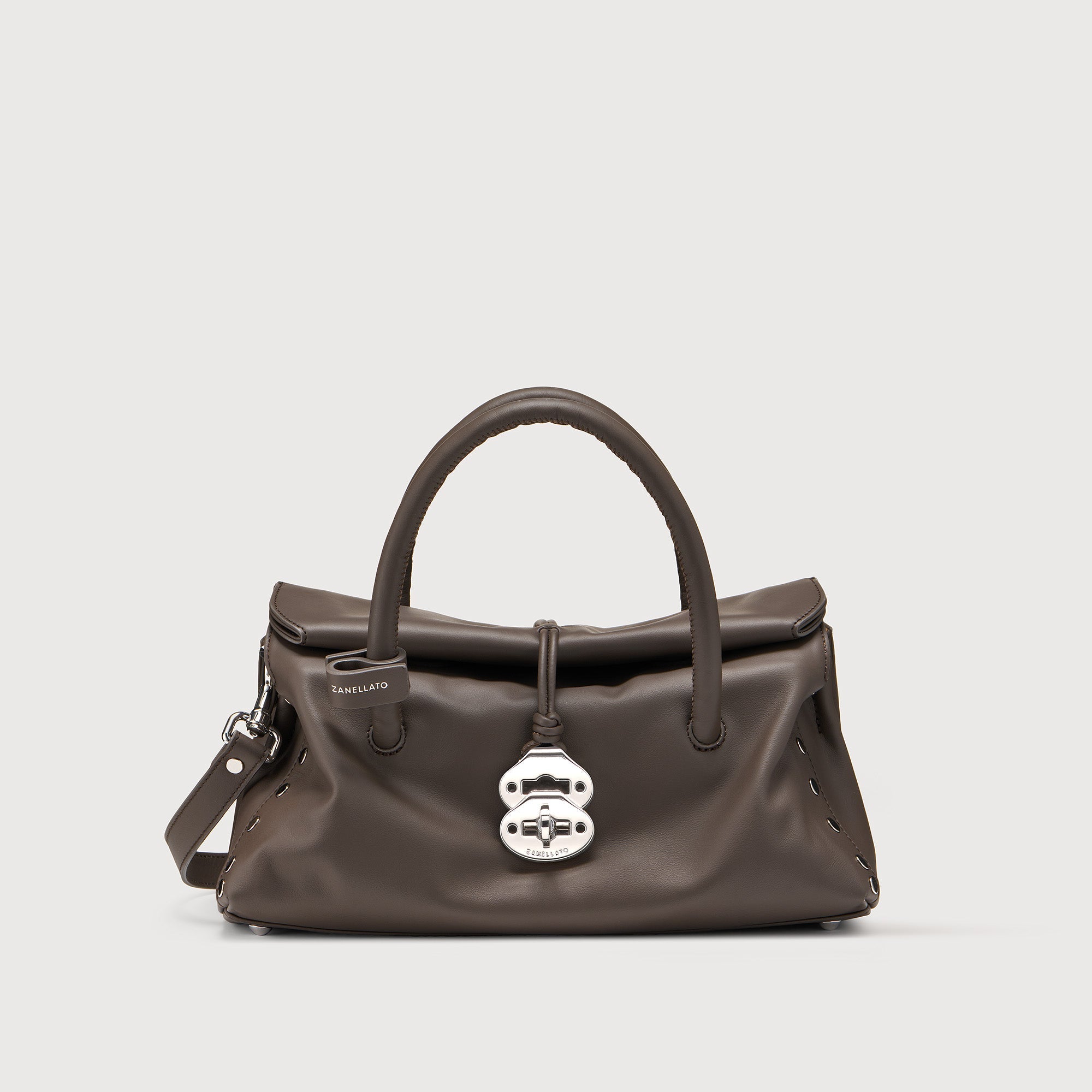 Zanellato Dotta® S in Brown Gianduiotto borsa in pelle liscia
