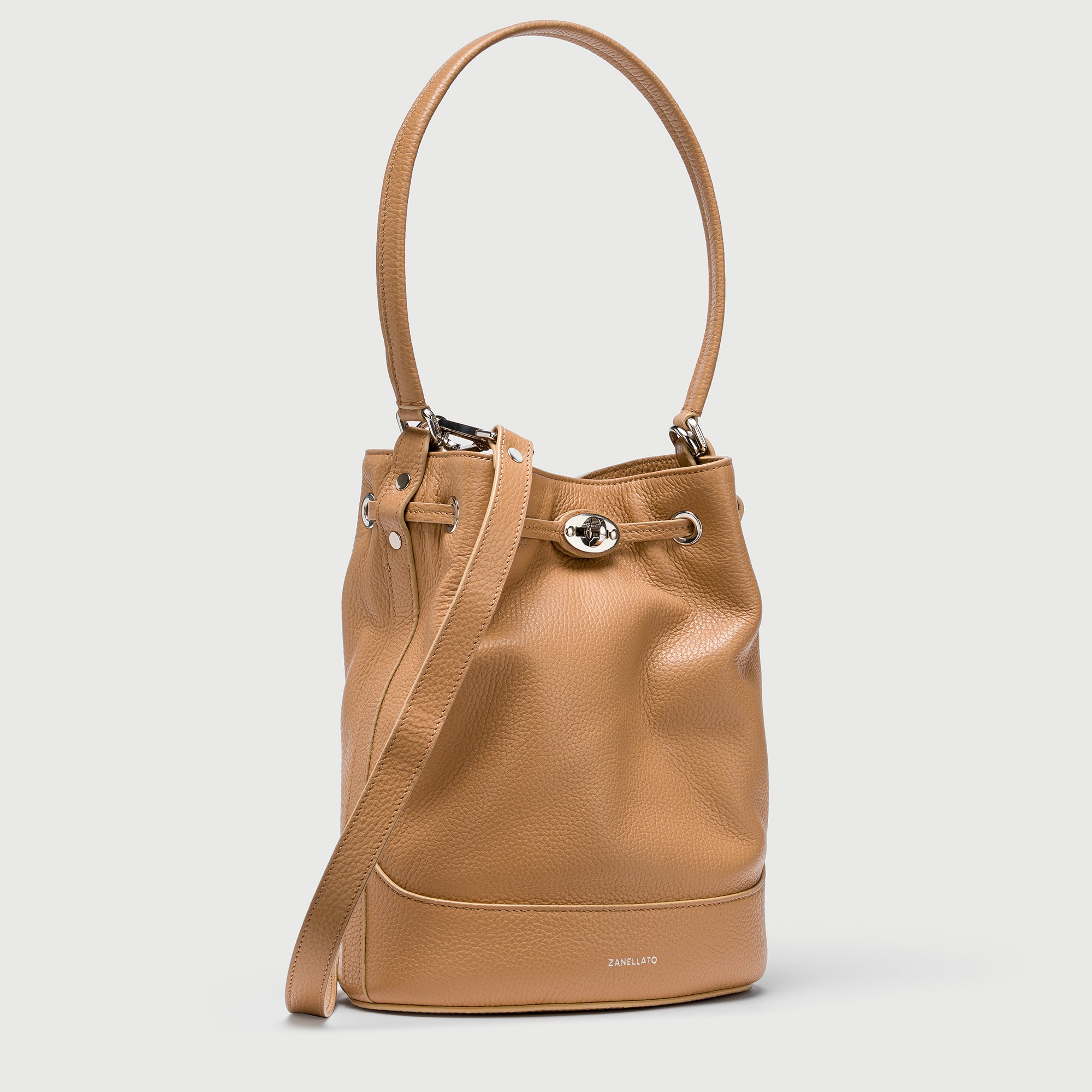 Zanellato Mondà® Small borsa S Brown Cantucci in pelle martellata