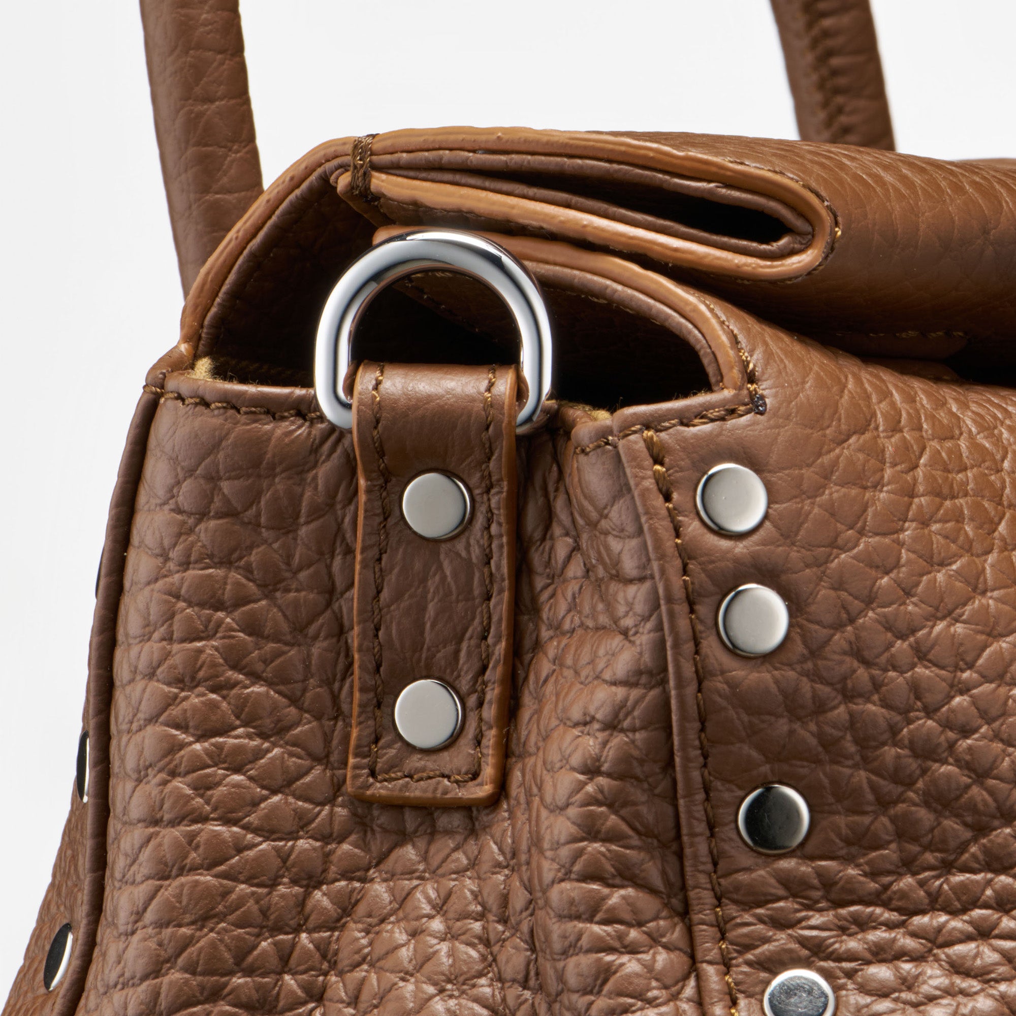 Zanellato Dotta® Baby borsa marrone in pelle martellata
