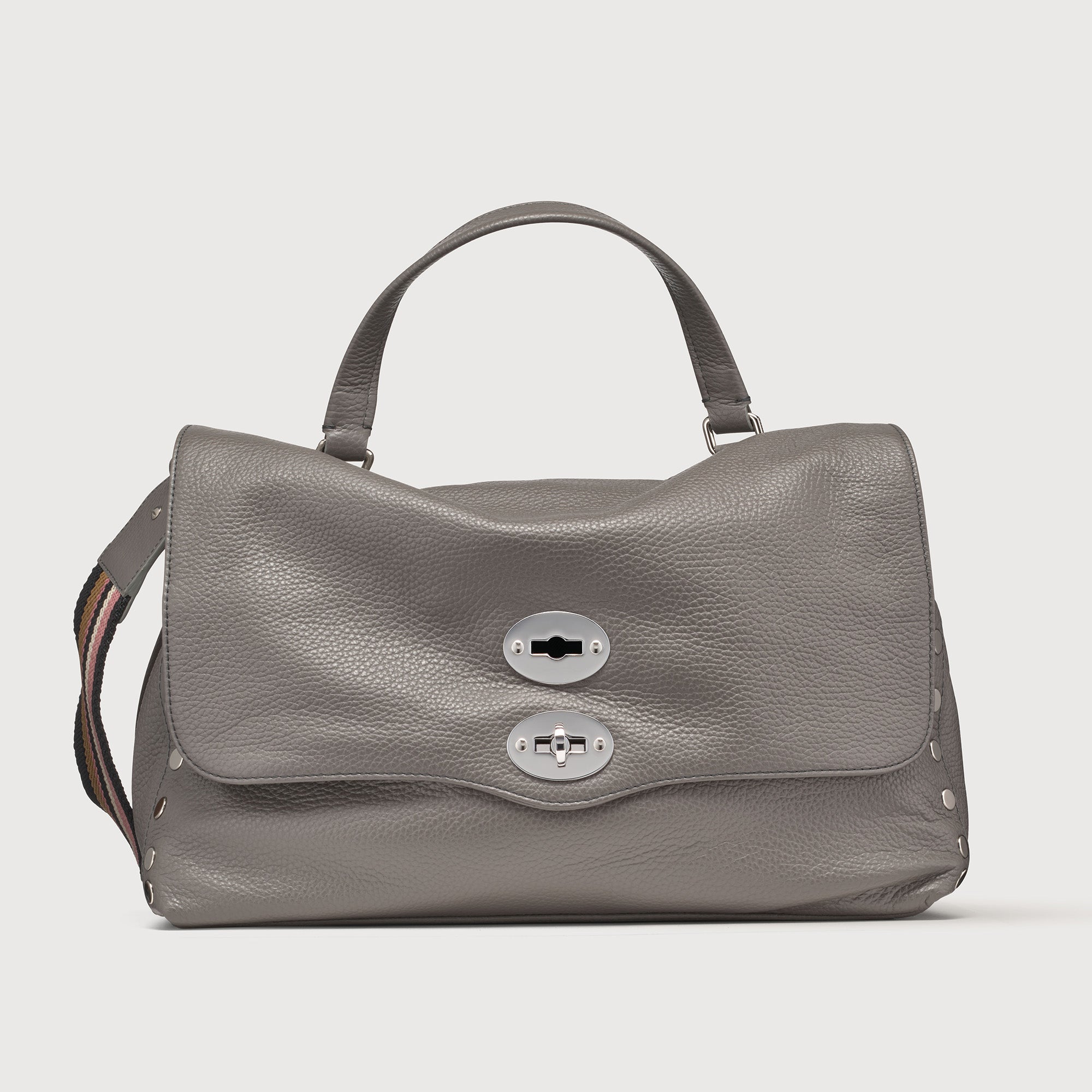 Zanellato Postina® M borsa grigia Montebianco in pelle martellata