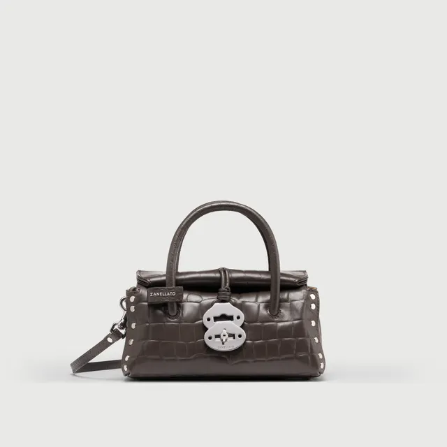 Zanellato Dotta® Baby borsa marrone effetto coccodrillo in pelle