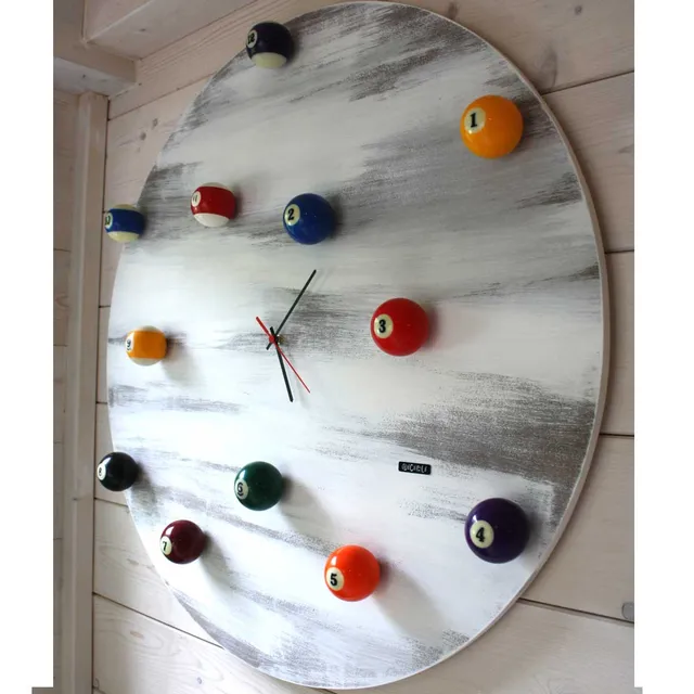 Ricicli Design Casa Orologio Biliardo a casa di Tania MESTRE orologio shabby 80 cm