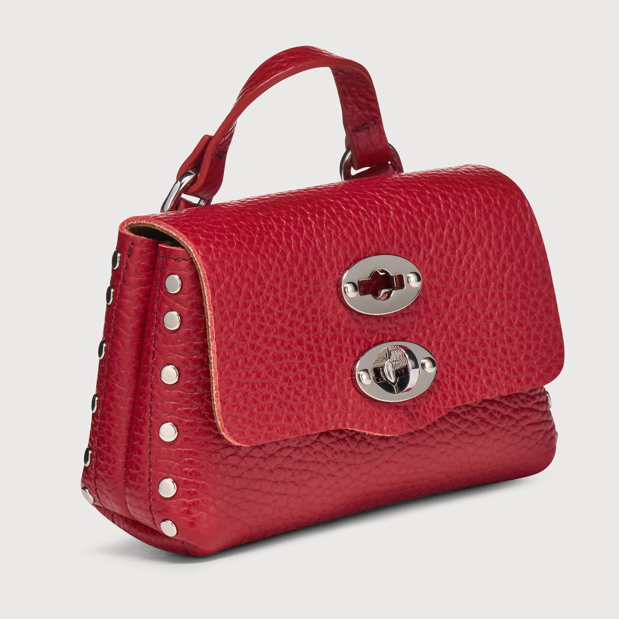 Zanellato Postina® Wallet Mini portafoglio rosso pelle martellata