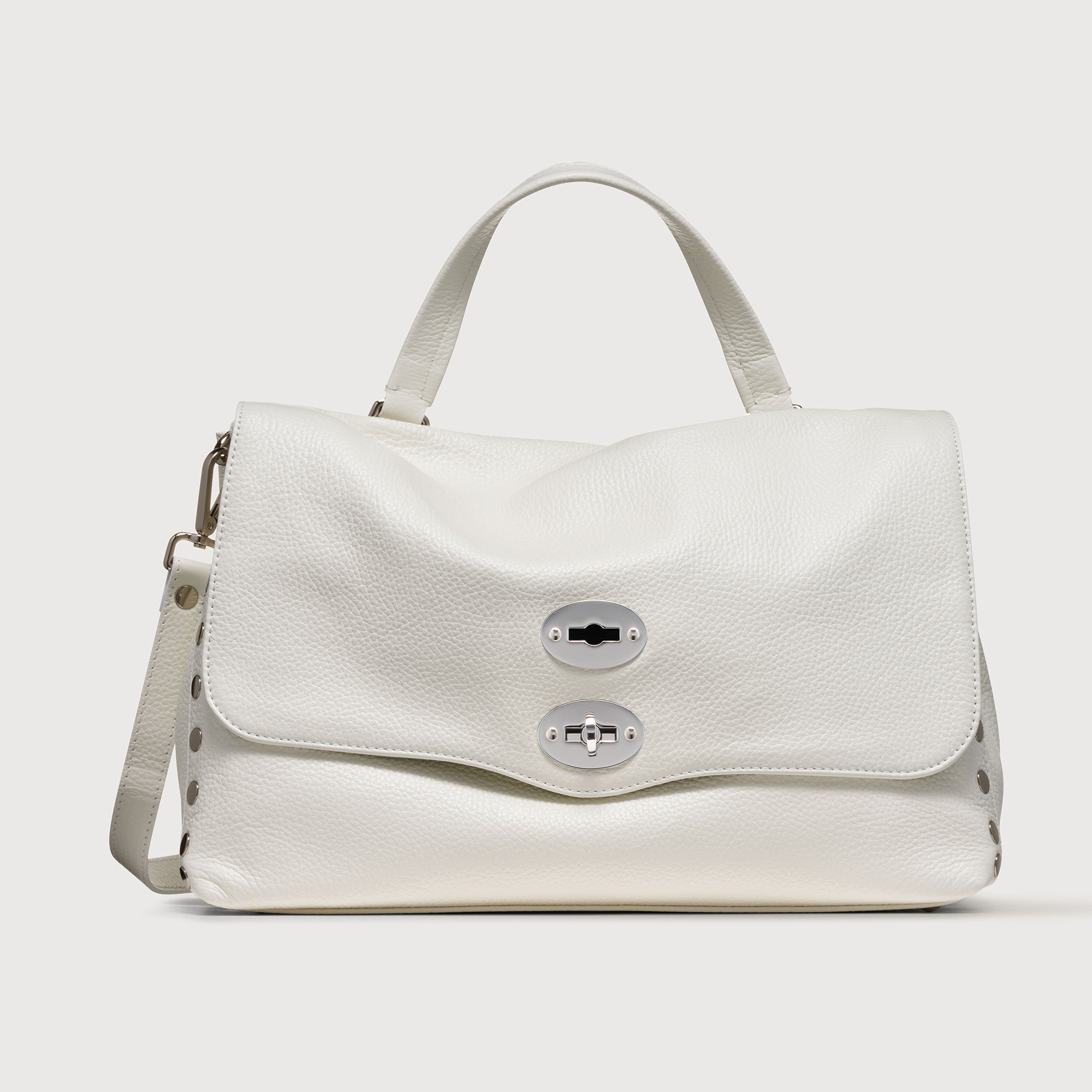 Zanellato Postina® M borsa Bianco Latte in pelle martellata