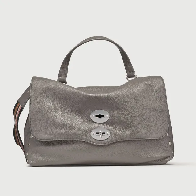 Zanellato Postina® M borsa grigia Montebianco in pelle martellata