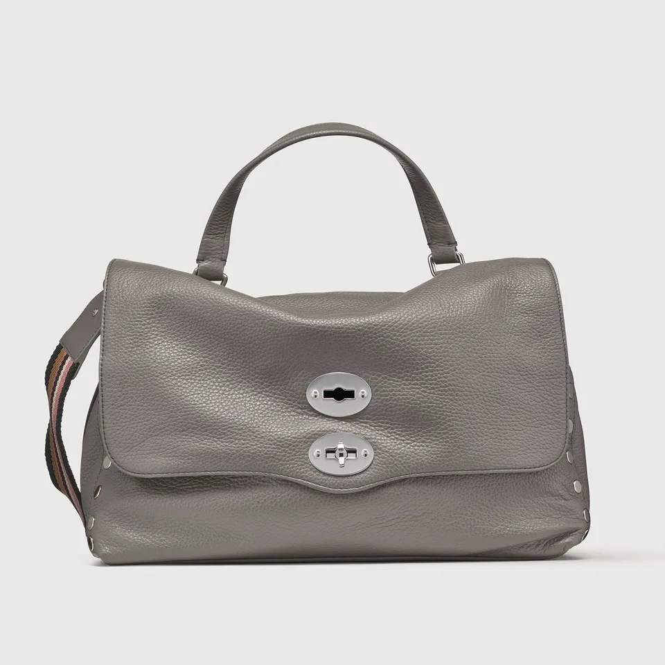 Zanellato Postina® M borsa grigia Montebianco in pelle martellata