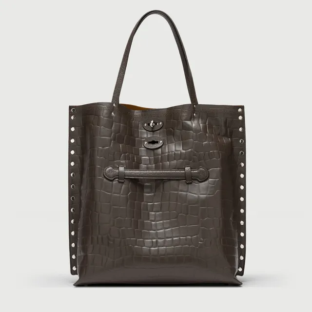 Zanellato A' Spasso® M borsa tote marrone Espresso in pelle stampata
