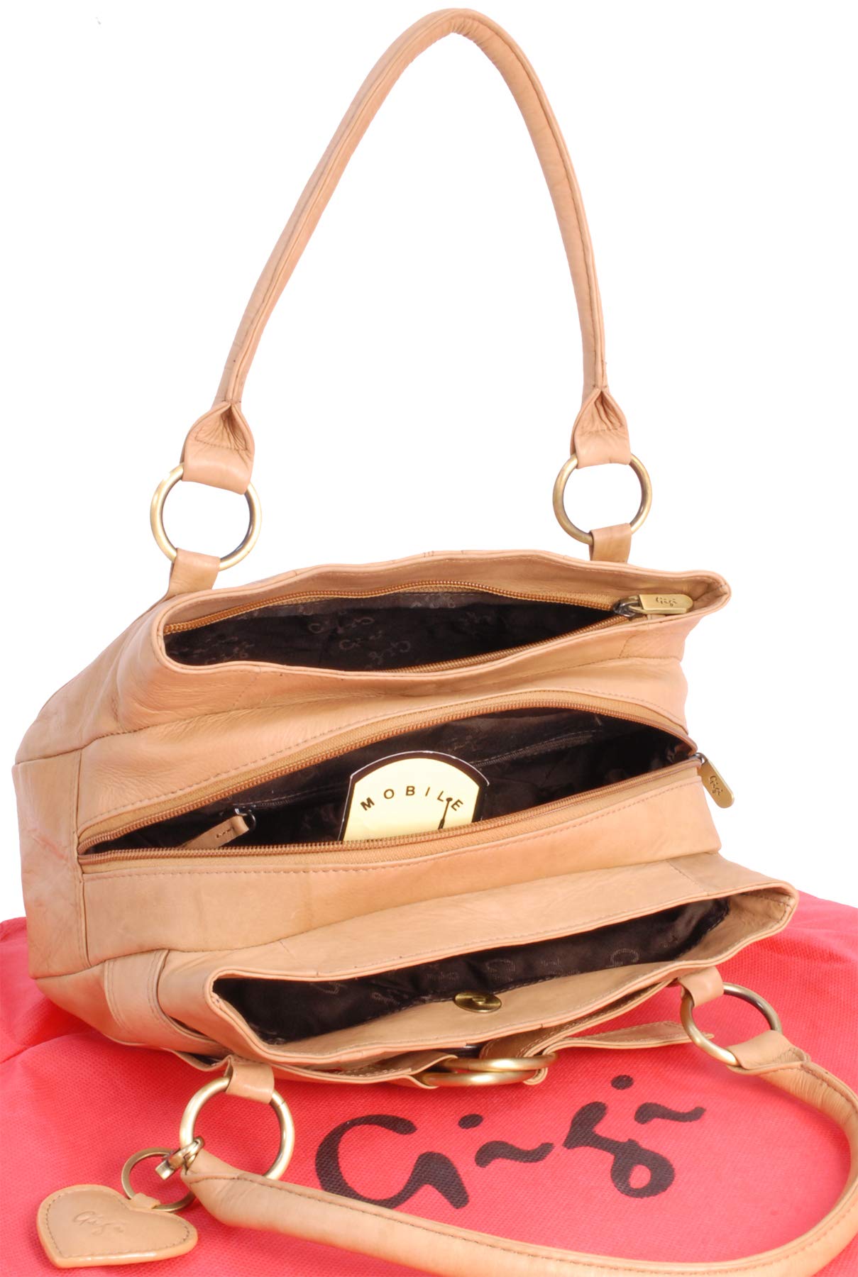 Gigi Othello Collection 4466 borsa a mano in pelle con ciondolo cuore