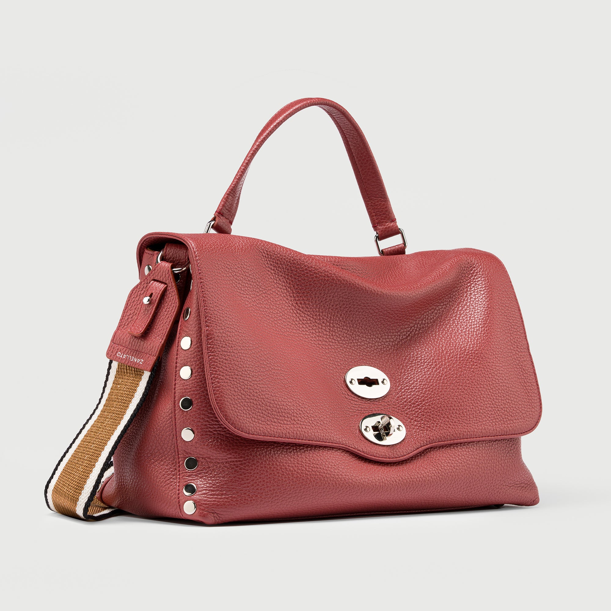 Zanellato Postina® M borsa rossa Radicchio di Treviso in pelle martellata