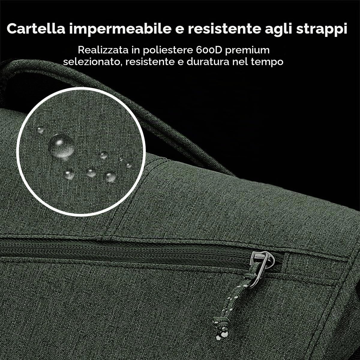 OIWAS Messenger Bags borsa a tracolla verde per laptop 15,6 pollici