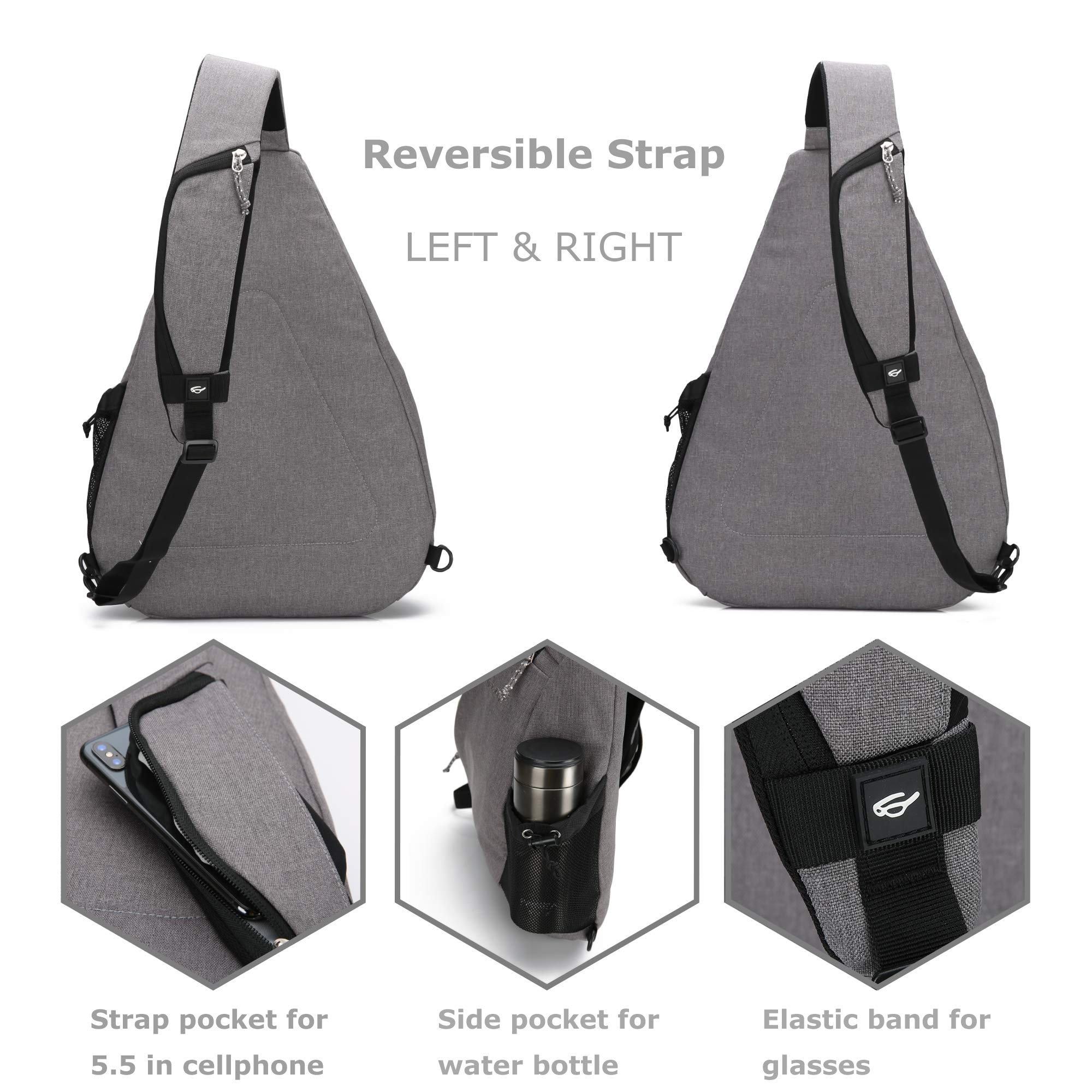 OIWAS Sling Bags zaino monospalla grigio 18 L impermeabile