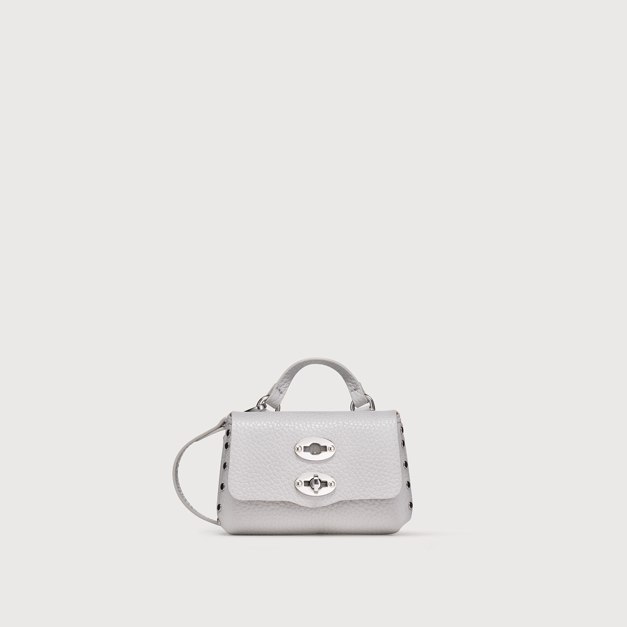 Zanellato Postina® Wallet MINI portafoglio grigio pelle martellata