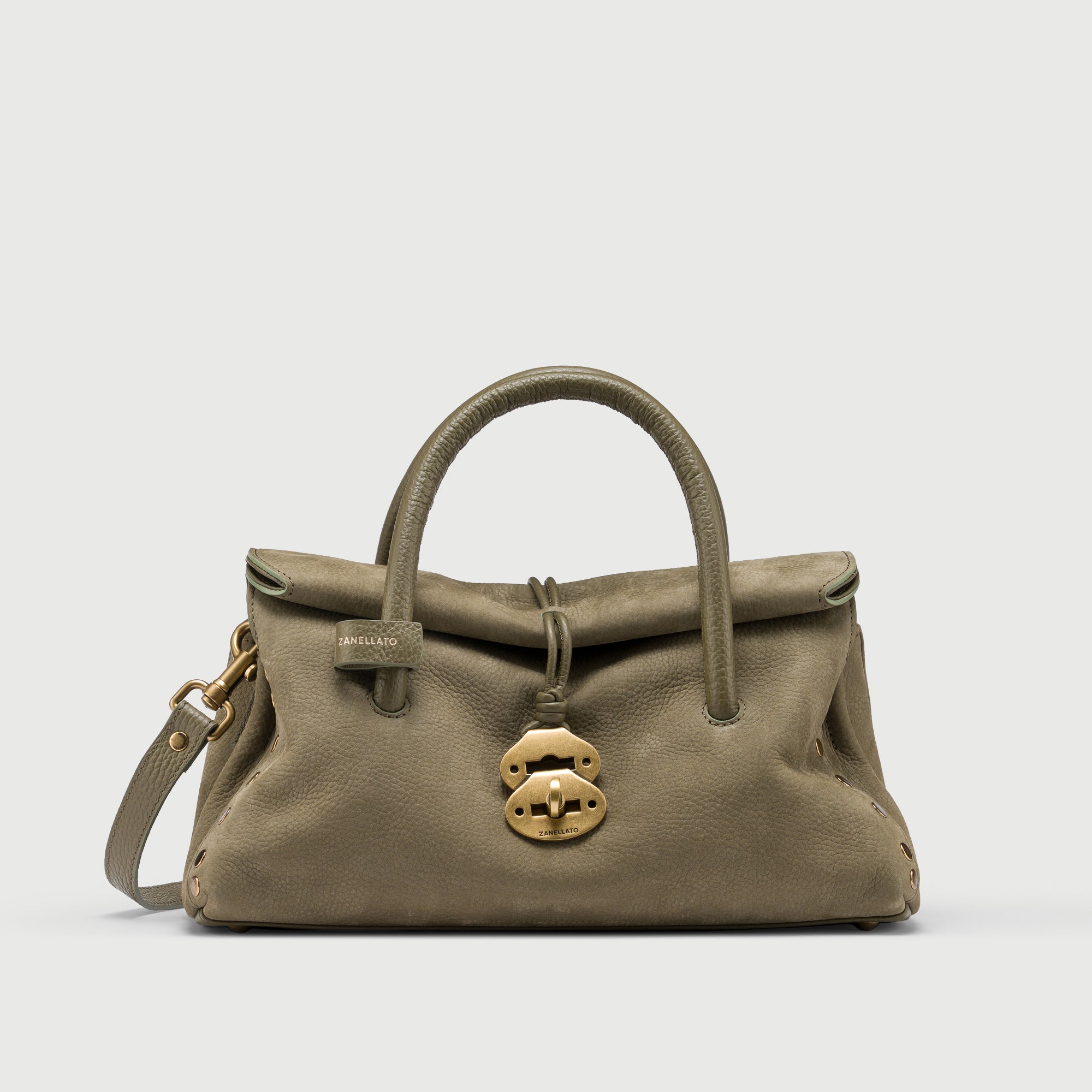 Zanellato Dotta® S borsa verde in pelle nabuk